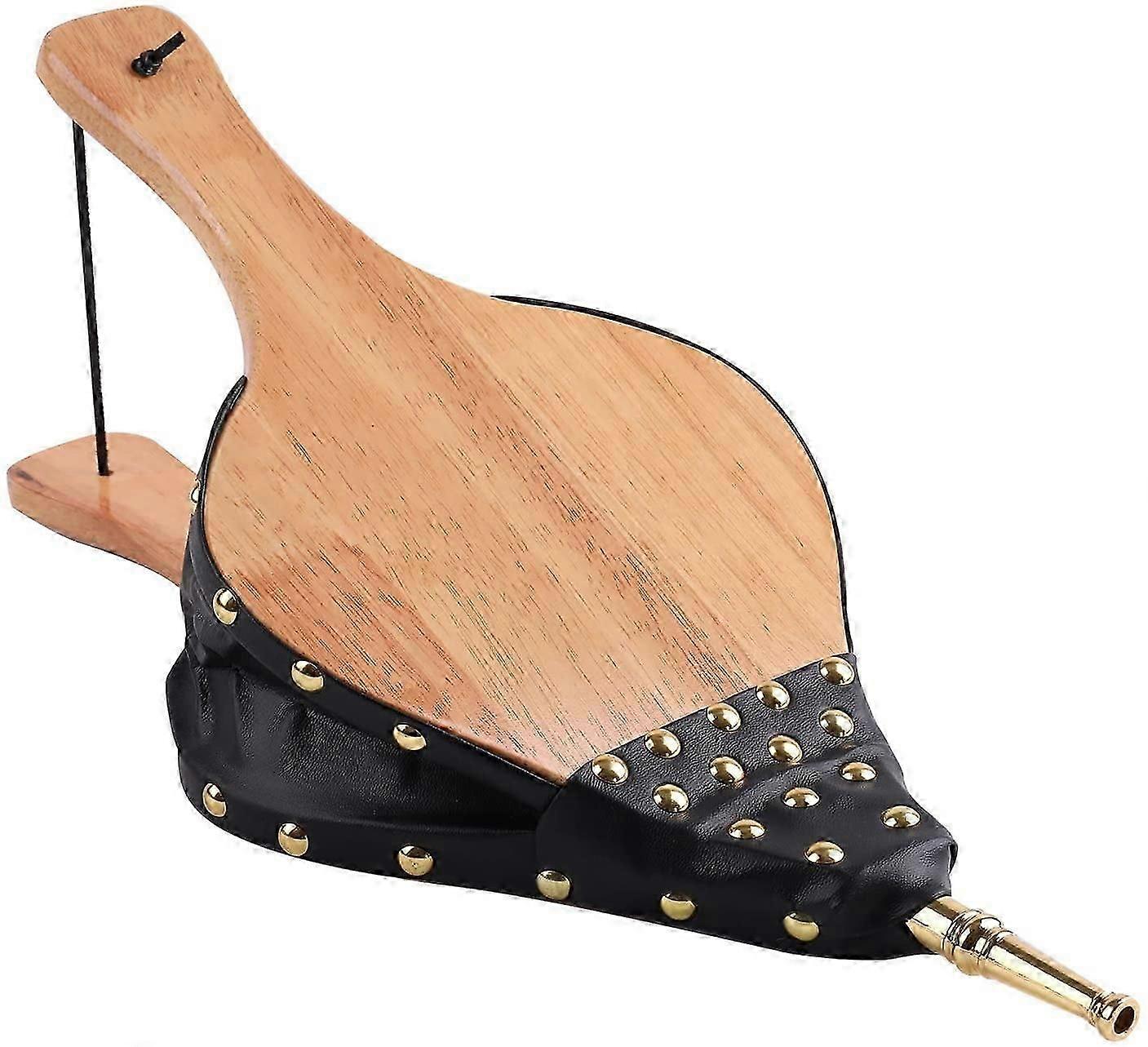 منفاخ حريق من الخشب الصلب - 17 × 7.5 بوصة مع حزام معلق بتصميم كلاسيكي