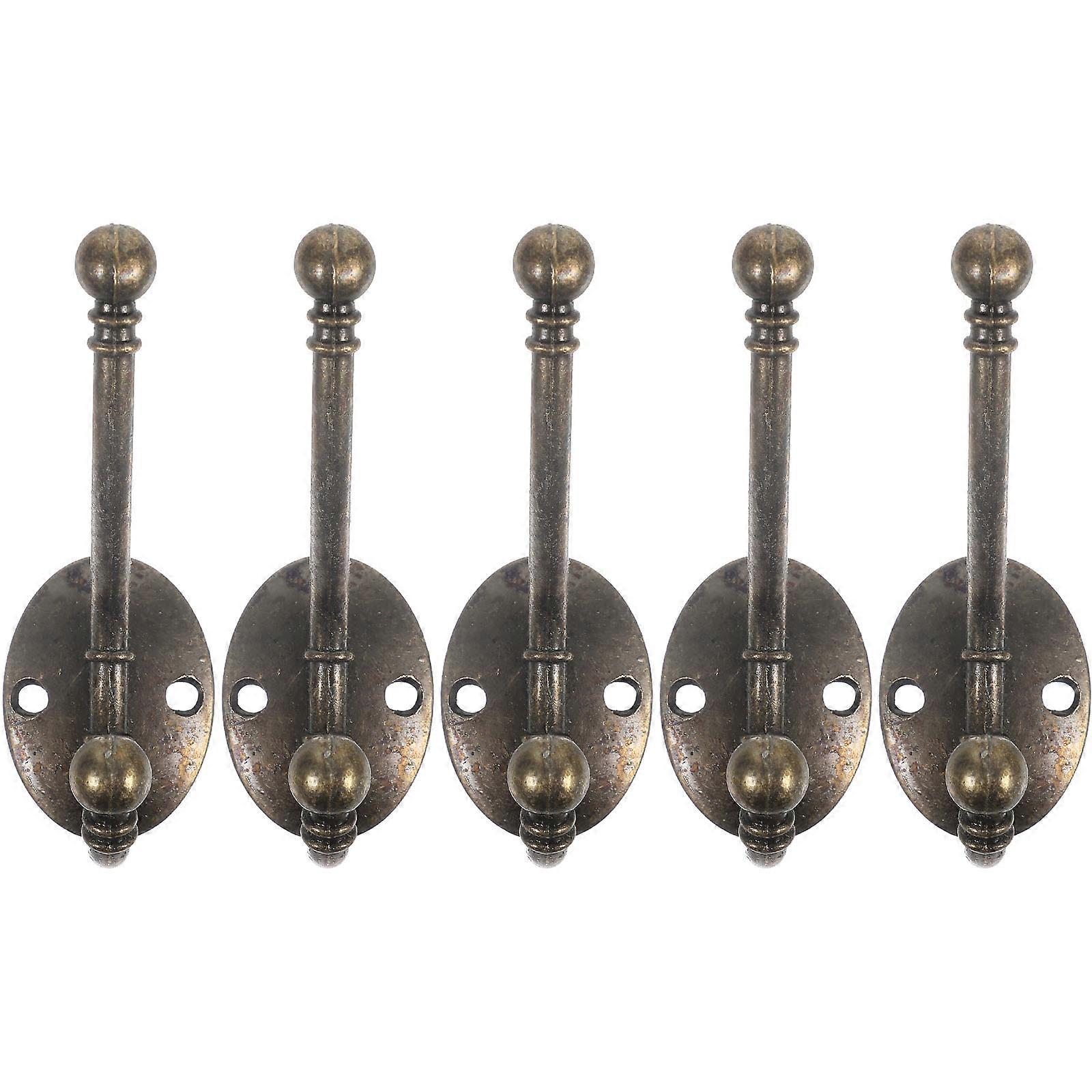 Rustic Coat Hooks Iron Hanging Hooks Home Bathroom Saving 5Pcs