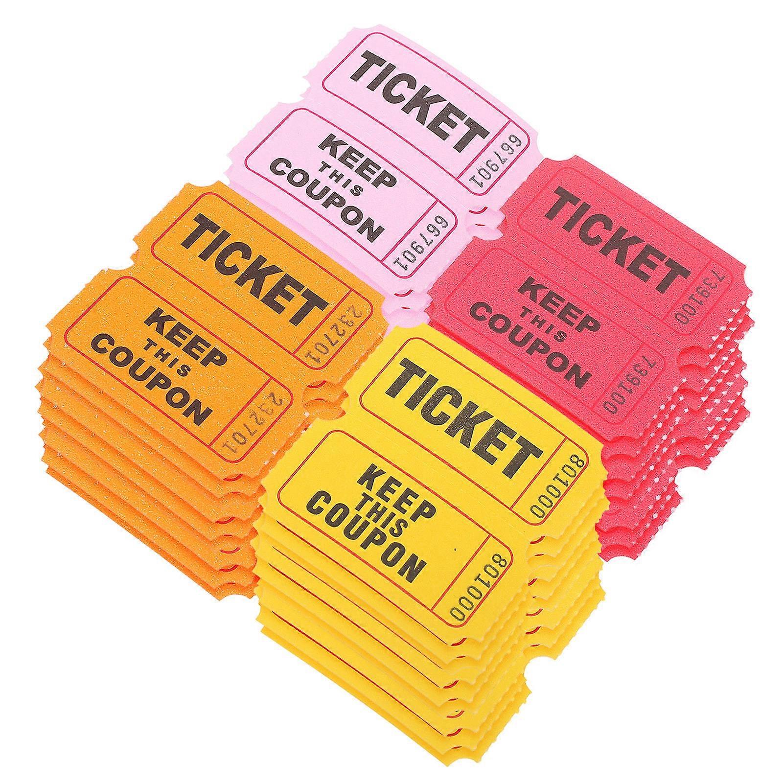 400pcs Multi Color Raffle Tickets Roll for Carnivals, Fundraisers, Parties, Movie Events, and Festivals Game Prizes