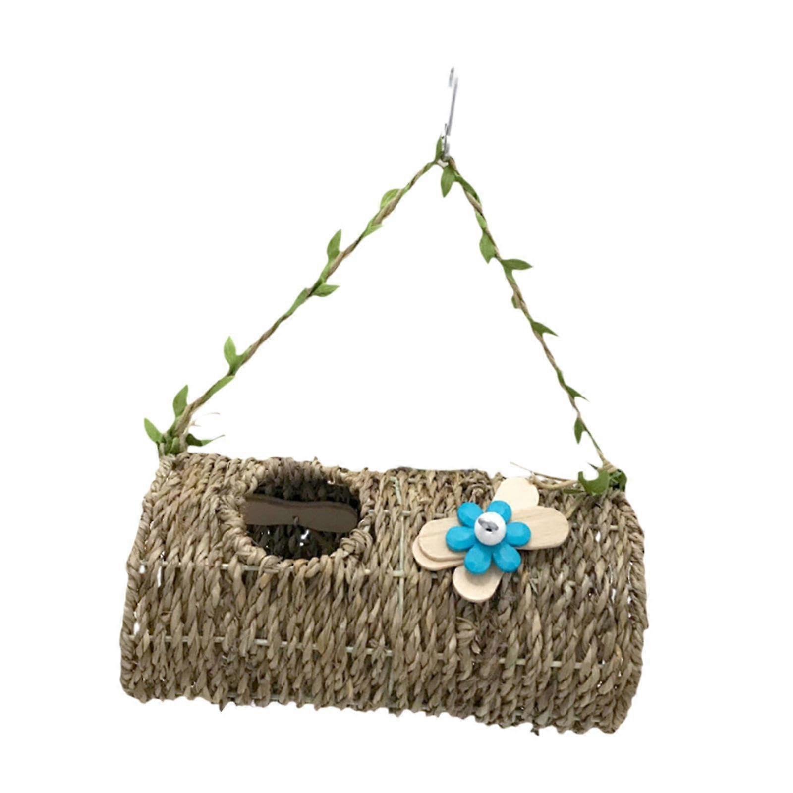 Bird Nest Hut, Woven Bird Gym, Ladder, Small Animal Resting House, Bird House for Finches and Hamsters, Single Unit