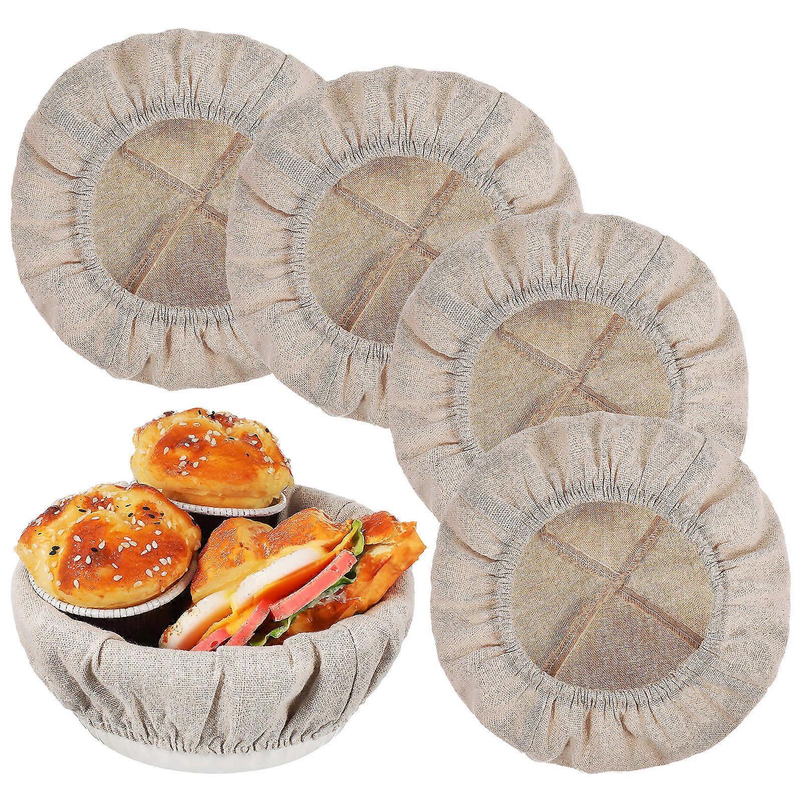 4pcs Cloth Liners for Bread Baskets, Sourdough Baking Supplies, Removable & Washable Bread Towels, Multi functional for Home Bakers