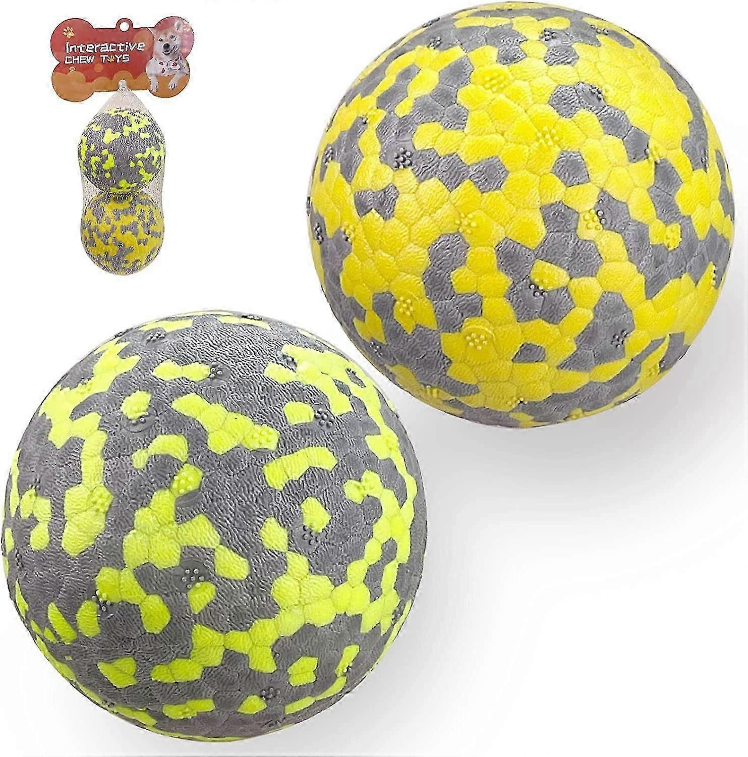 Yüksek Elastik Köpek Topu, Yeni Malzeme Köpek Oyuncağı, Yok Edilemez Köpek Oyuncağı, Küçük ve Orta Boy Köpekler İçin Köpek Hediyesi (Sarı+Floresan)