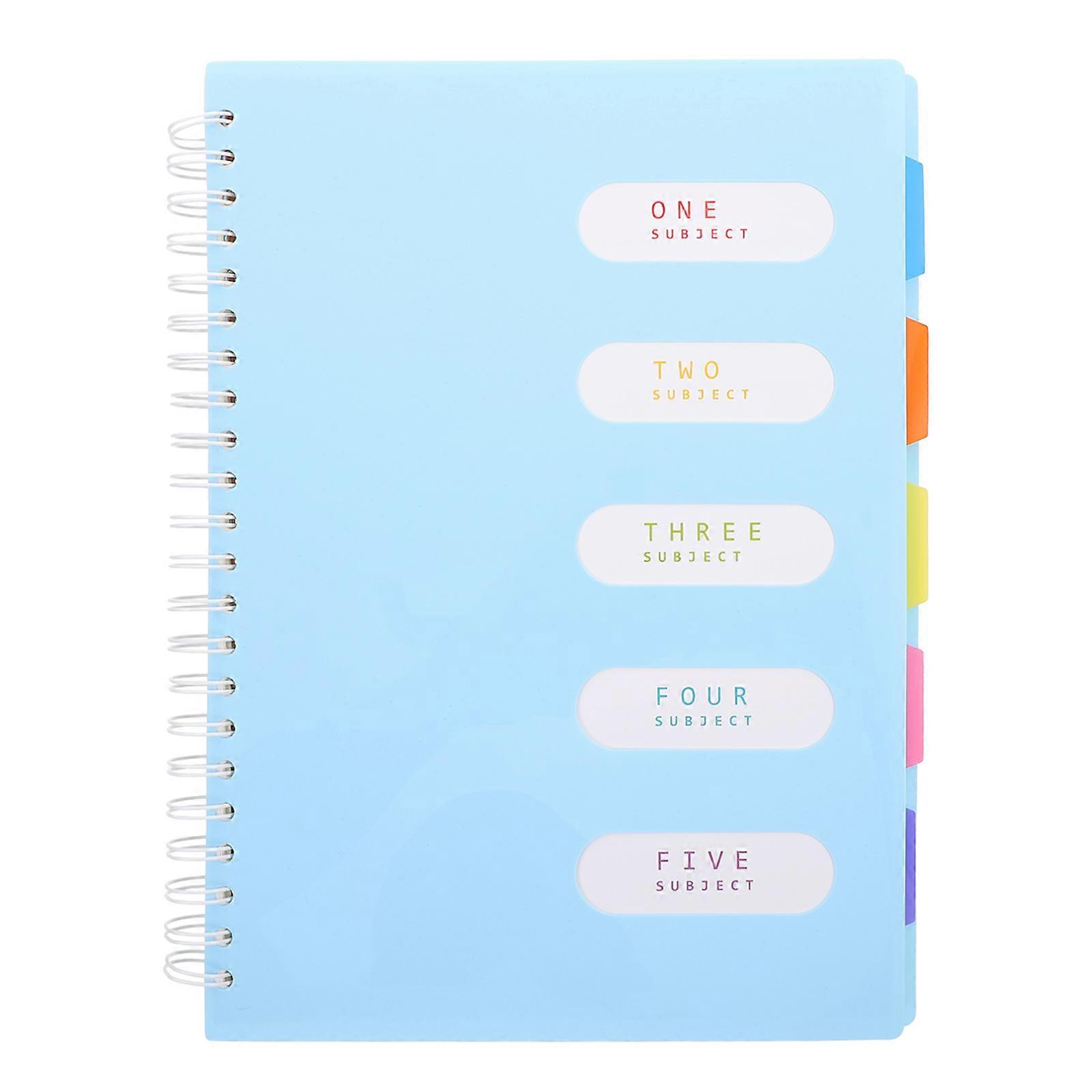 Notepad Classic Minimalist Design Rectangular Spiral Notebook Travel Use A4 Sky-Blue Note Taking 1Pcs