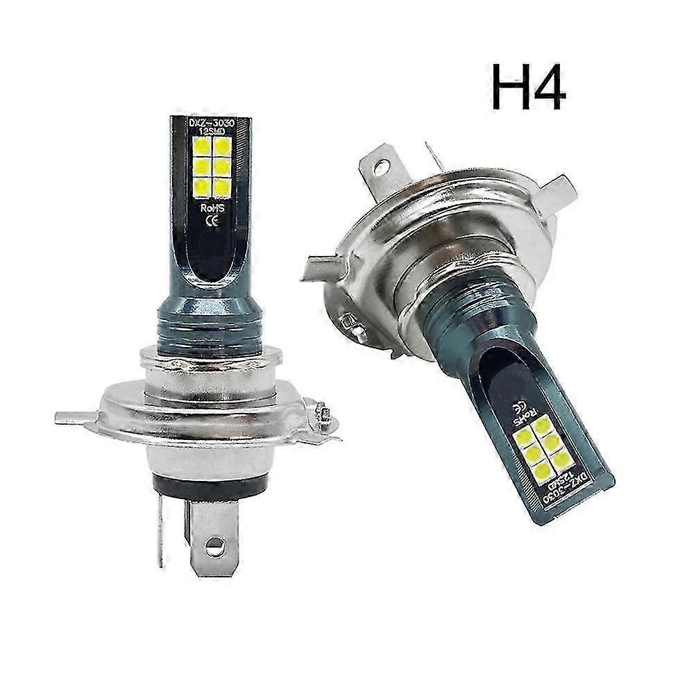 H4 Car LED Fog Lights, 12V 6000K LED Headlight Conversion Kit, Waterproof CSP Bright Fog Light Bulbs with 3000 Lumens for Car-Compatible Bul