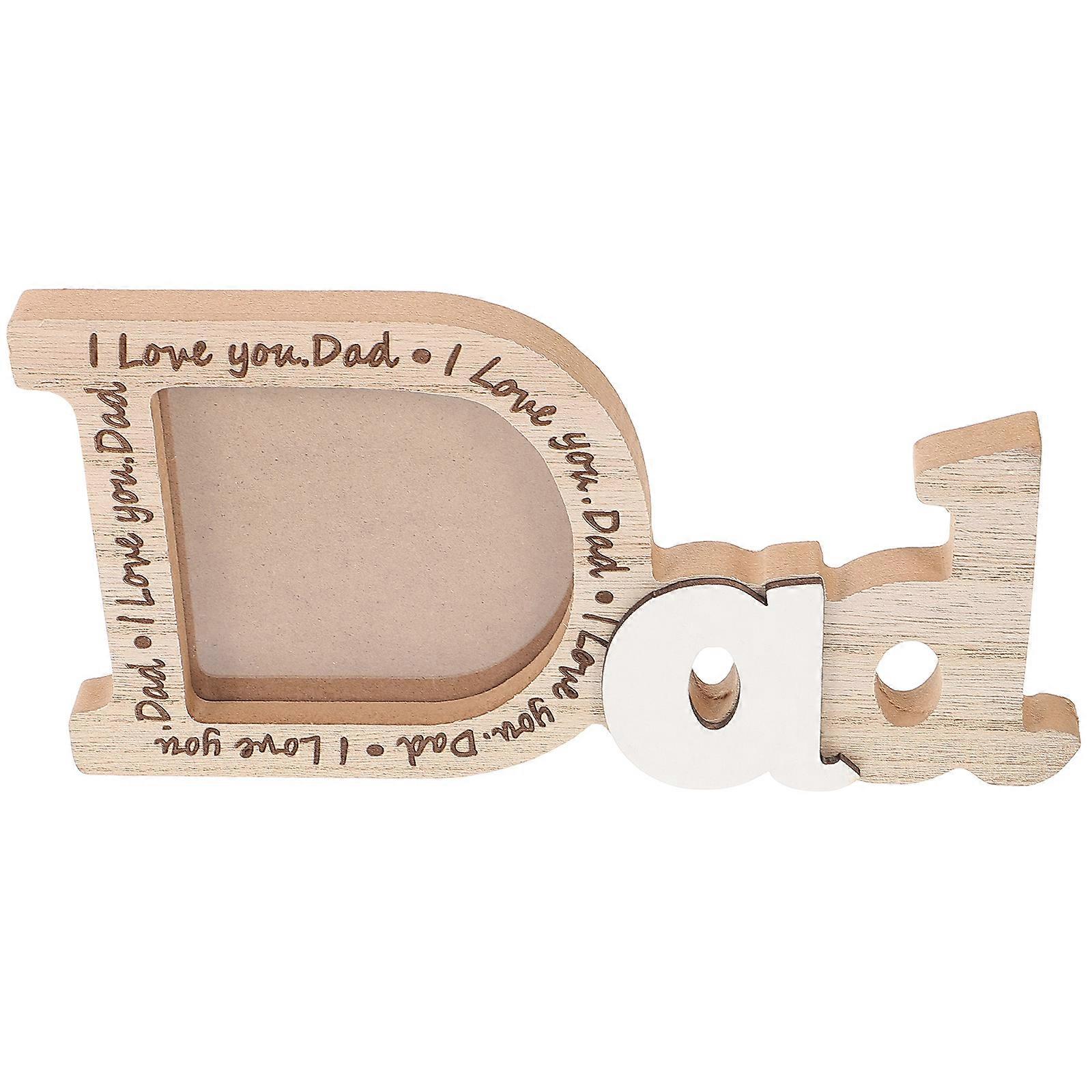 Classic Wooden Heart Shaped Photo Frame for Father's Day – Stylish Table Decor, Easy to Use Picture Holder for Memorable Displays