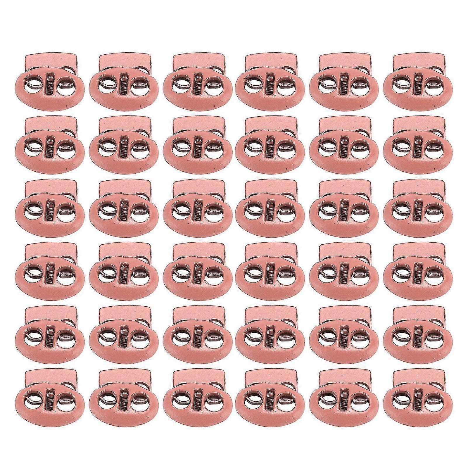 30Pcs Double Hole Zinc Alloy Durable Multi-Purpose Cord Locks for Drawstring Bag Tent Lace Pink