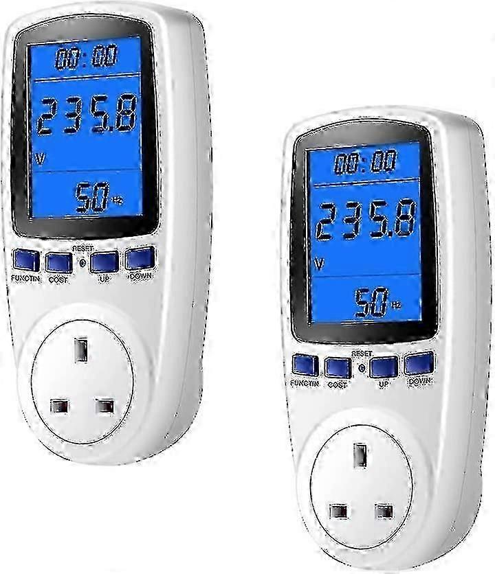 Power Meter Energy Monitor, 2pcs Backlight Electricity Usage Monitor Plug