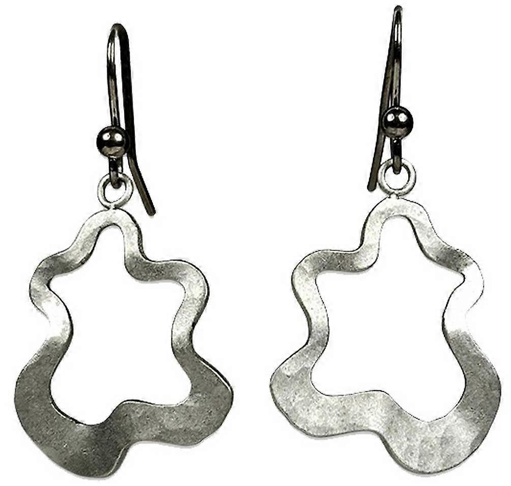 Ti2 Titanium Splat Drop Earrings - Natural Silver