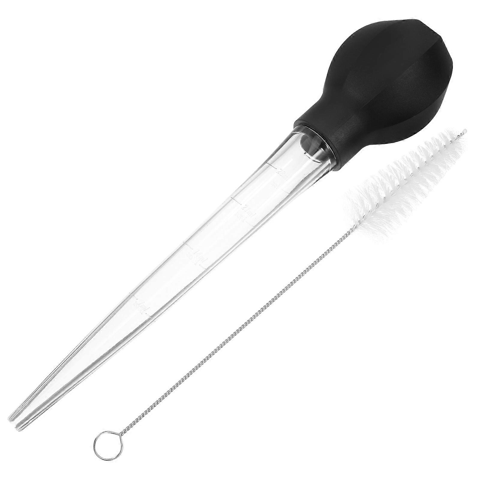 Leak Resistant Oil Transfer Pump with Baster Brush for Cooking, Baking, and BBQ – Portable Liquid Suction Bulb Pipette for Precise Measurement and