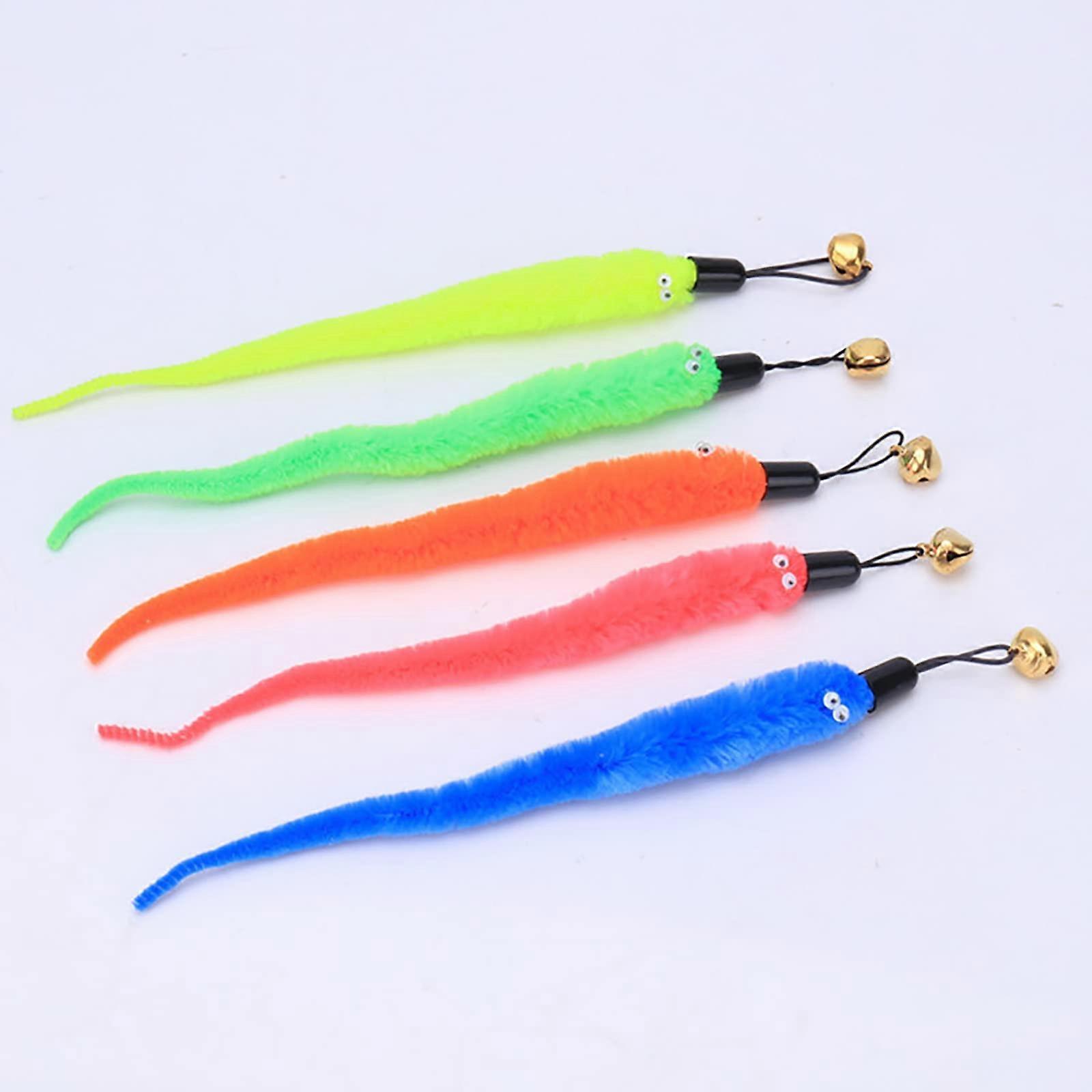 BCat 5 Pack Interactive Cat Toy Caterpillar Worm Replacement Head Bell Accessories