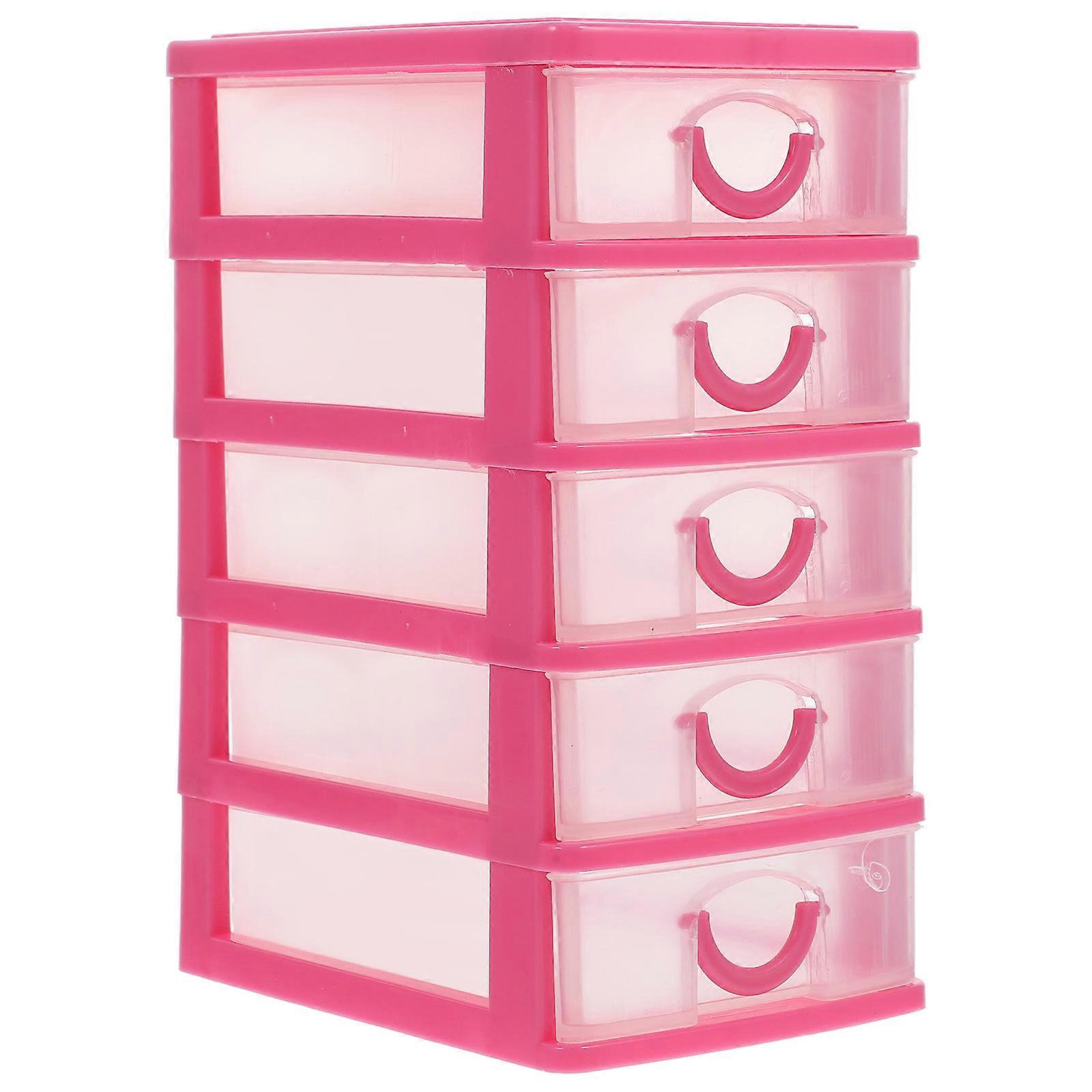Desktop Storage Organizer 5 Layers Clear Desk Organizer With Drawers Versatile Desktop Storage For Office Supplies Makeup And Jewelry Transparent