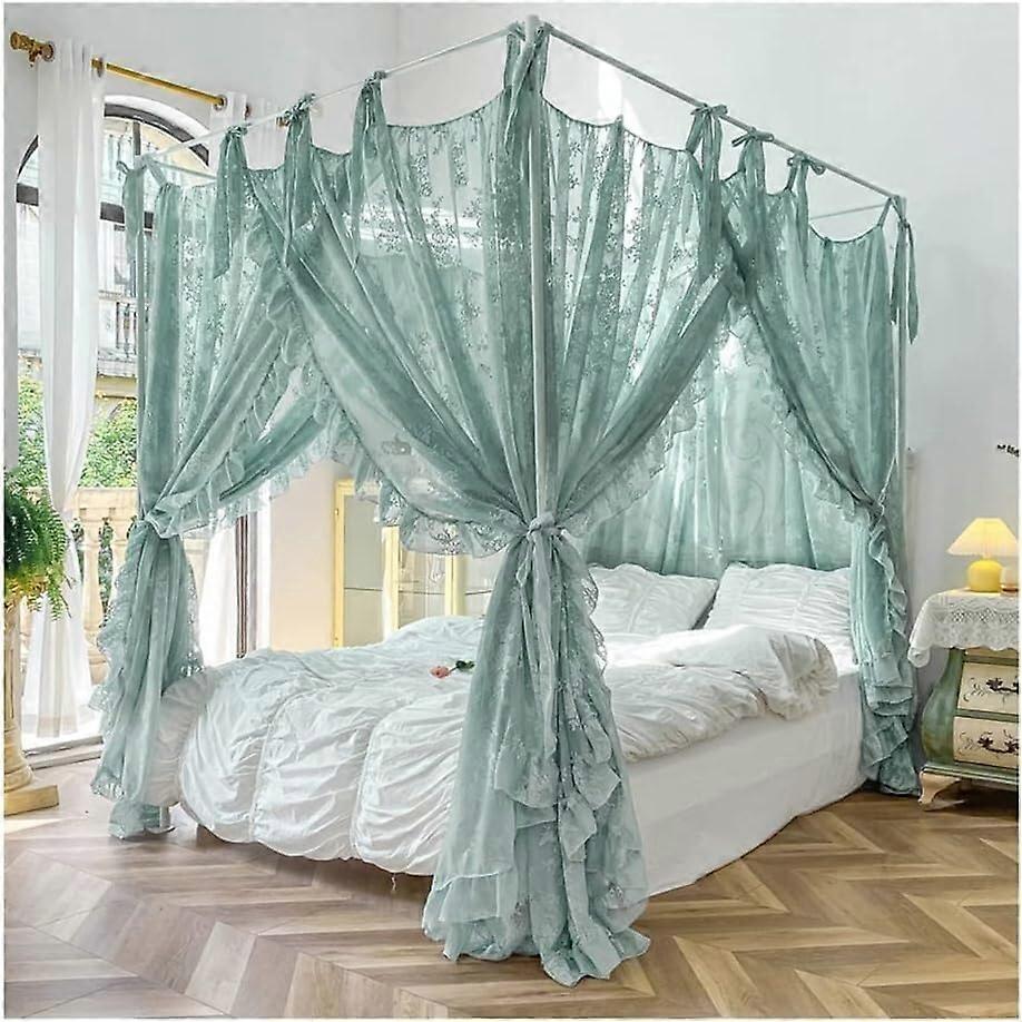 Princess Bed Mosquito Net, Lace Embroidered Bed Canopy, White 150x200cm