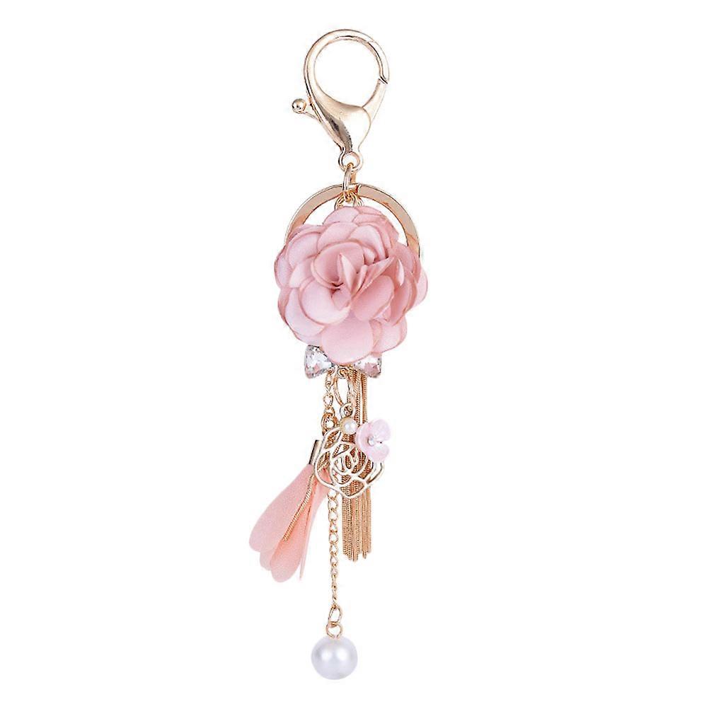 Flower Tassel Key Holder Keychain Stylish Decorative Bag Ornament for Car Keys Durable & Practical Design for DIY Lovers & Friends