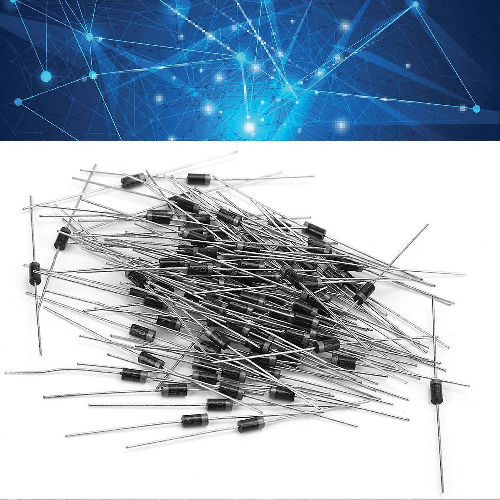 100 Pieces Diode, 1N4007 Voltage Rectifier Diode Electronic Diode Conductive Material Industrial Control Circuit for Circuit Connection