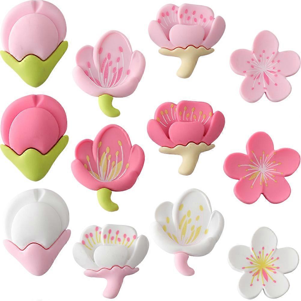 Creative Flower Magnets Tulip Shape Home Decoration Assorted Color 12Pcs