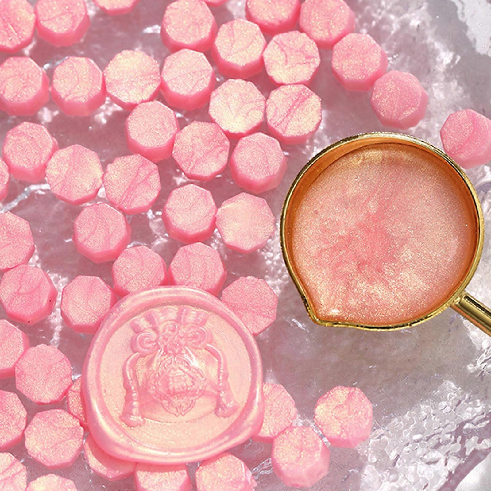 Seal Wax Pearls Set of 5, Retro Pink Sealing Wax Beads for Invitations, Cards, Envelopes, and Gift Wrap