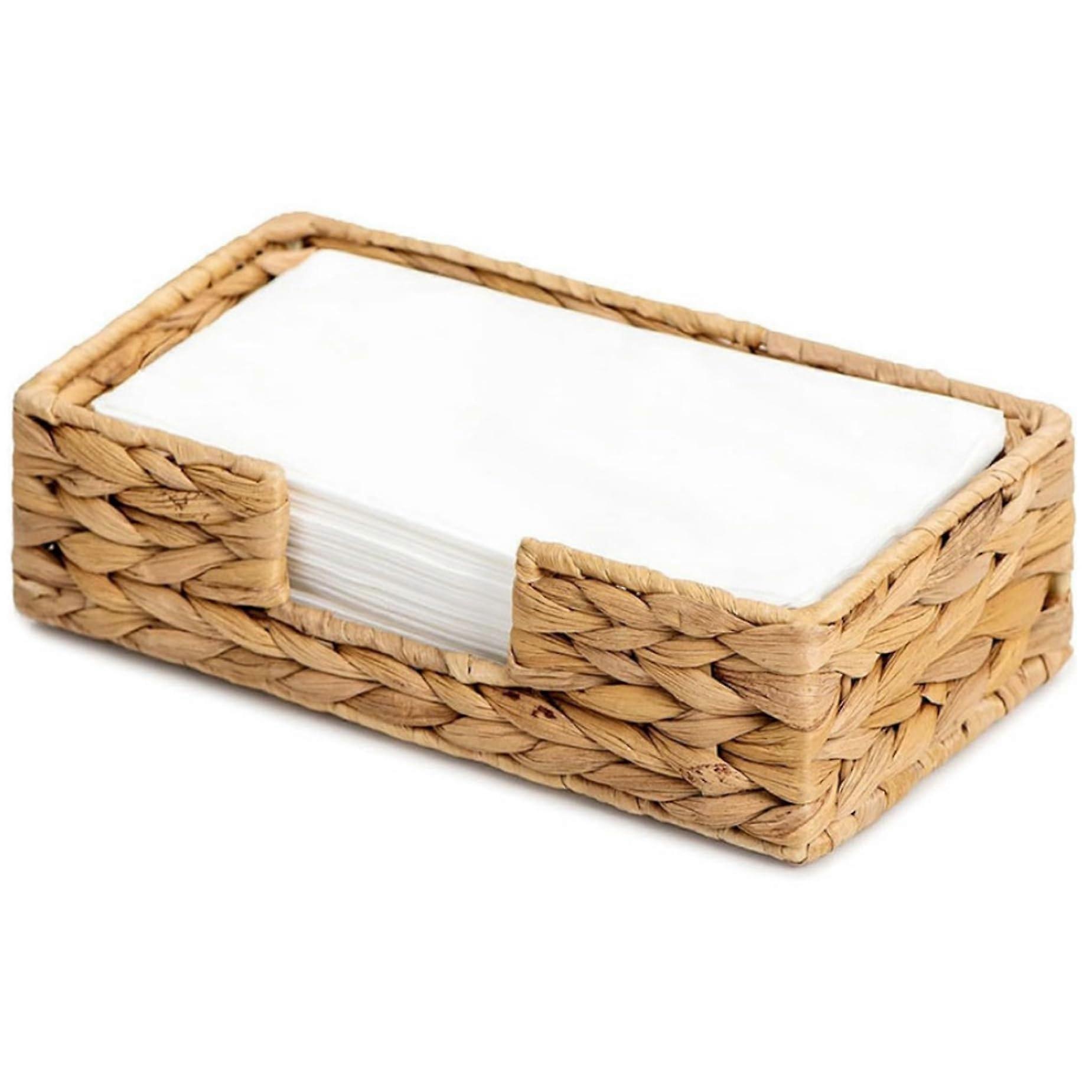 Water Hyacinth Woven Rattan Napkin Holder, 9.5 x 5.1 Rectangular Basket Ref: 4606