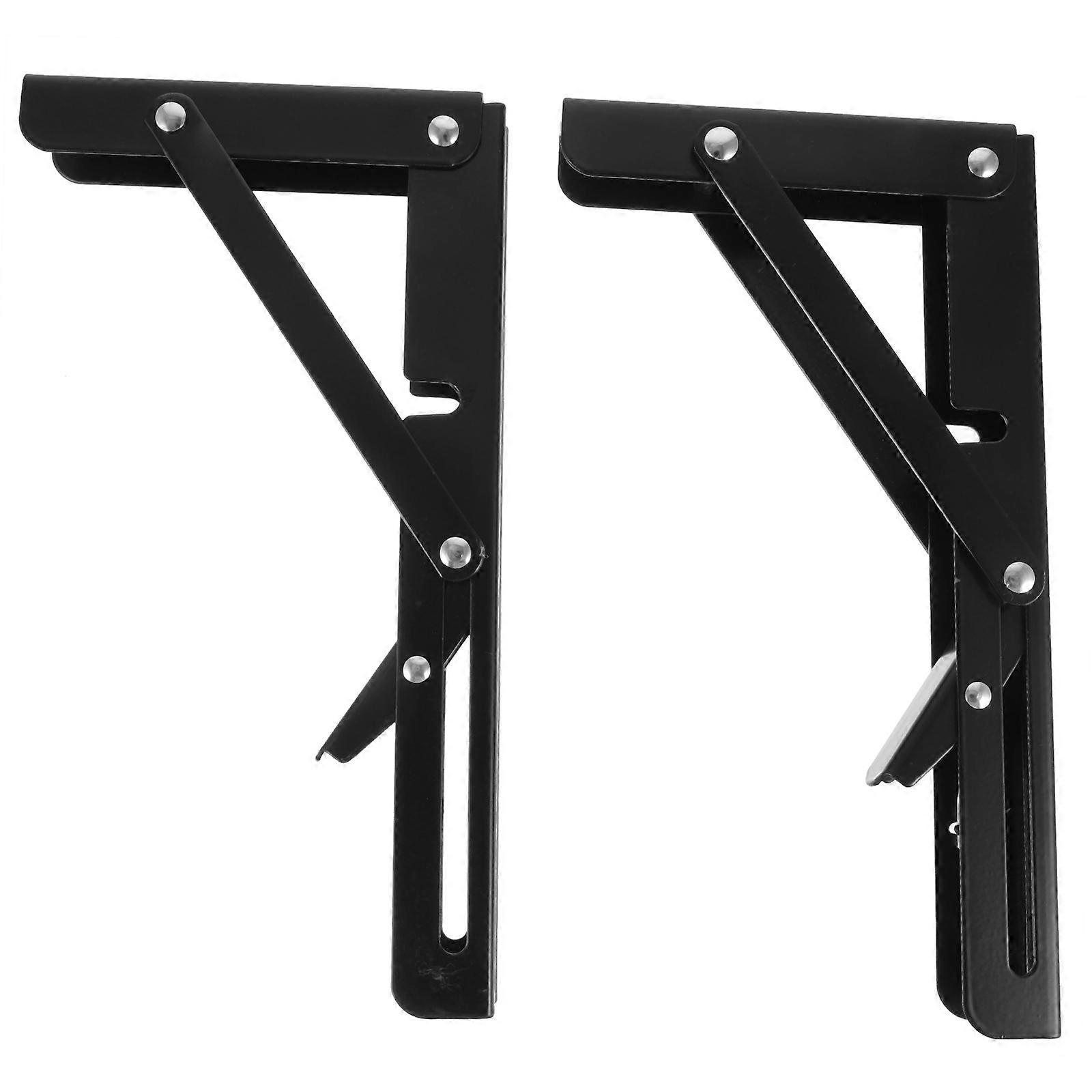Stainless Steel Folding Shelf Bracket Shelf Support Garage Use L-Shaped 20X10.8CM 2Pcs