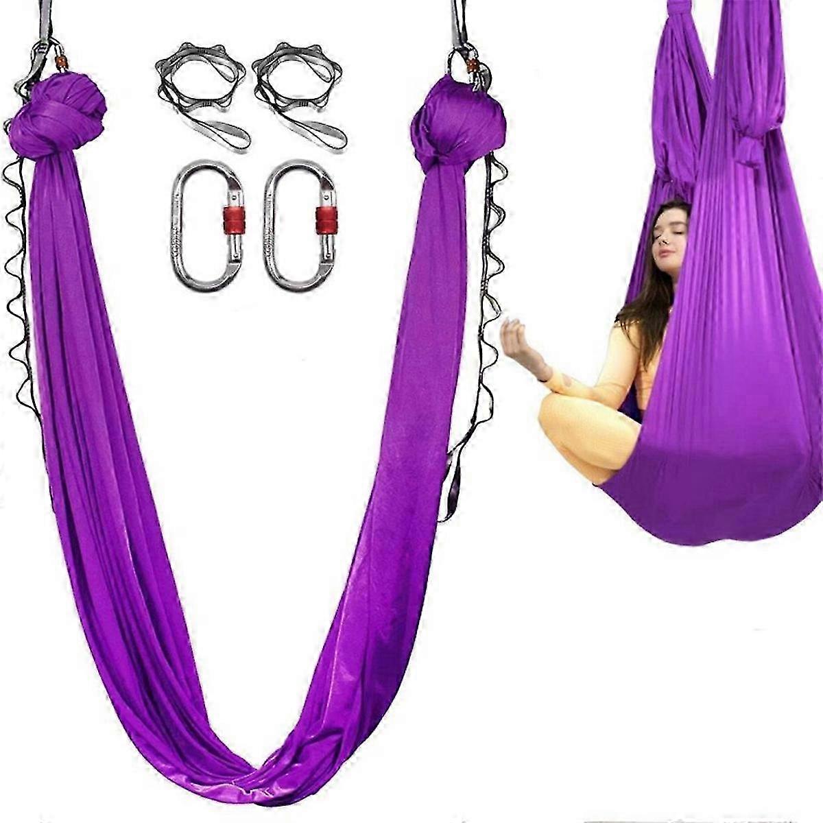 2.8m Wide Yoga Hammock for All Fitness Levels - Aerial Yoga Swing for Relaxation, Stretching, and Inversion Practice