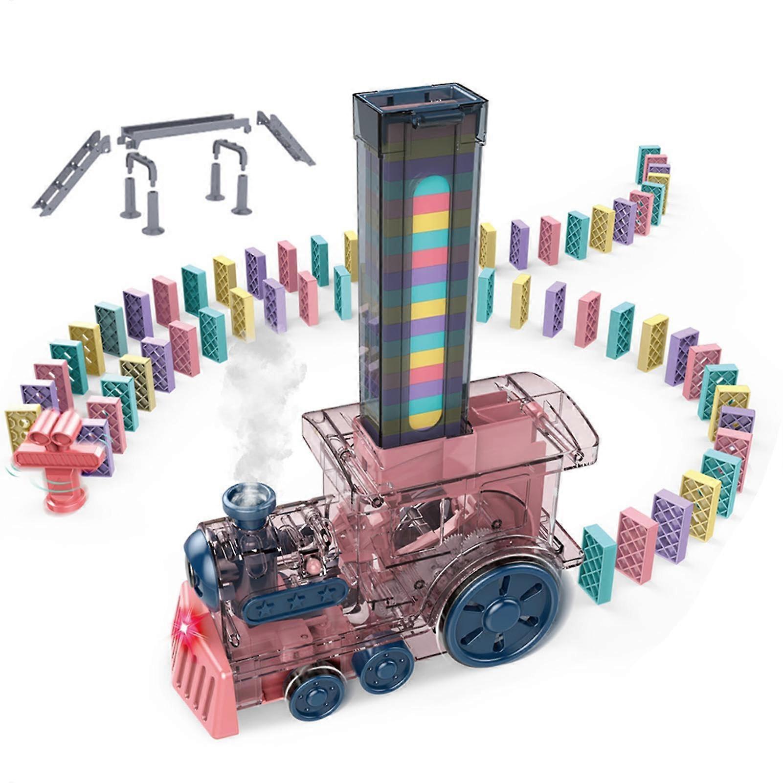 Domino Train – Automatic Electric Train Set with Light and Sound (Blue)