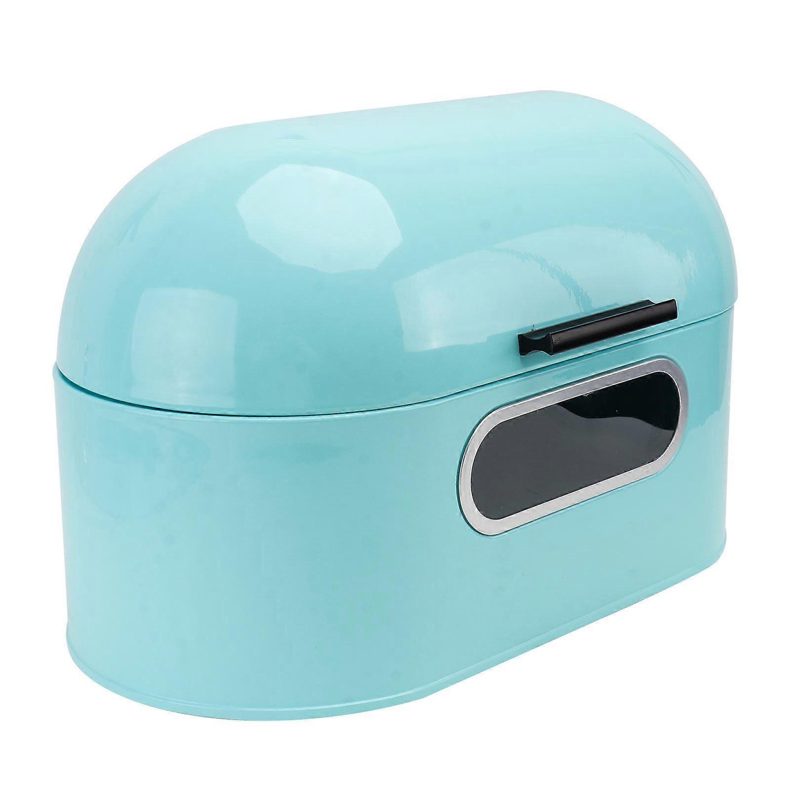 Bread Box Storage Container Sky-Blue Rectangular Dustproof Kitchen Organization 33.5x20cm 1Pack