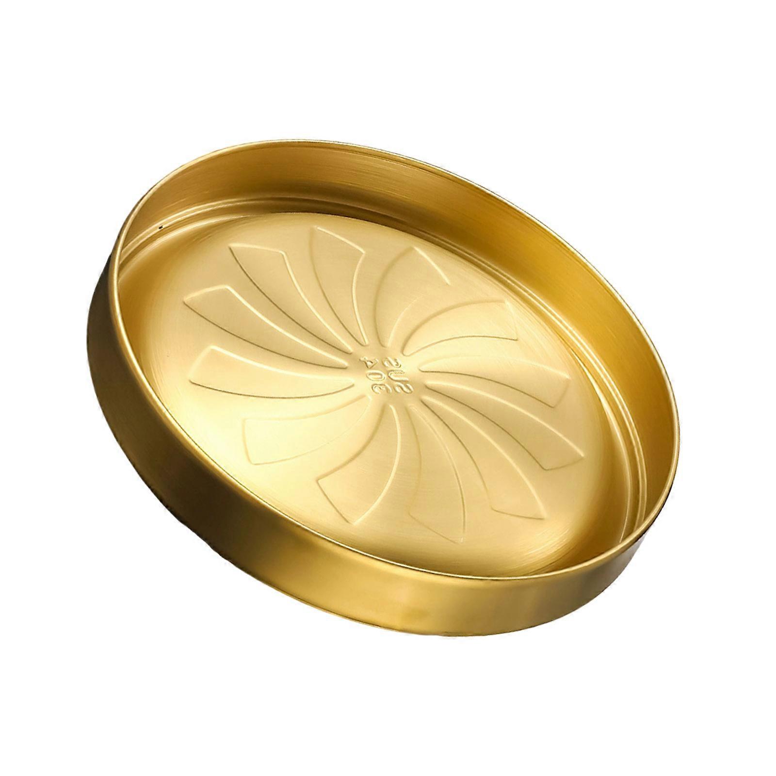 Stackable Food Storage Platter Serving Tray Double Layer Design Heat Retention Stainless Steel Dishware For Entertaining  gold