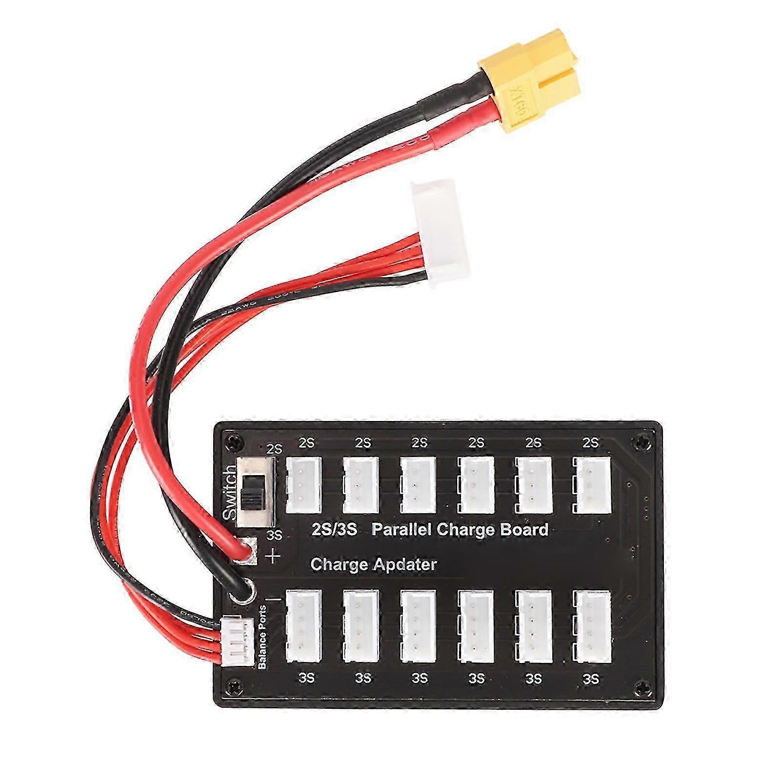 7.4V LiPo Parallel Charging Board for 2S 3S Lithium Batteries with 4mm Banana Plug