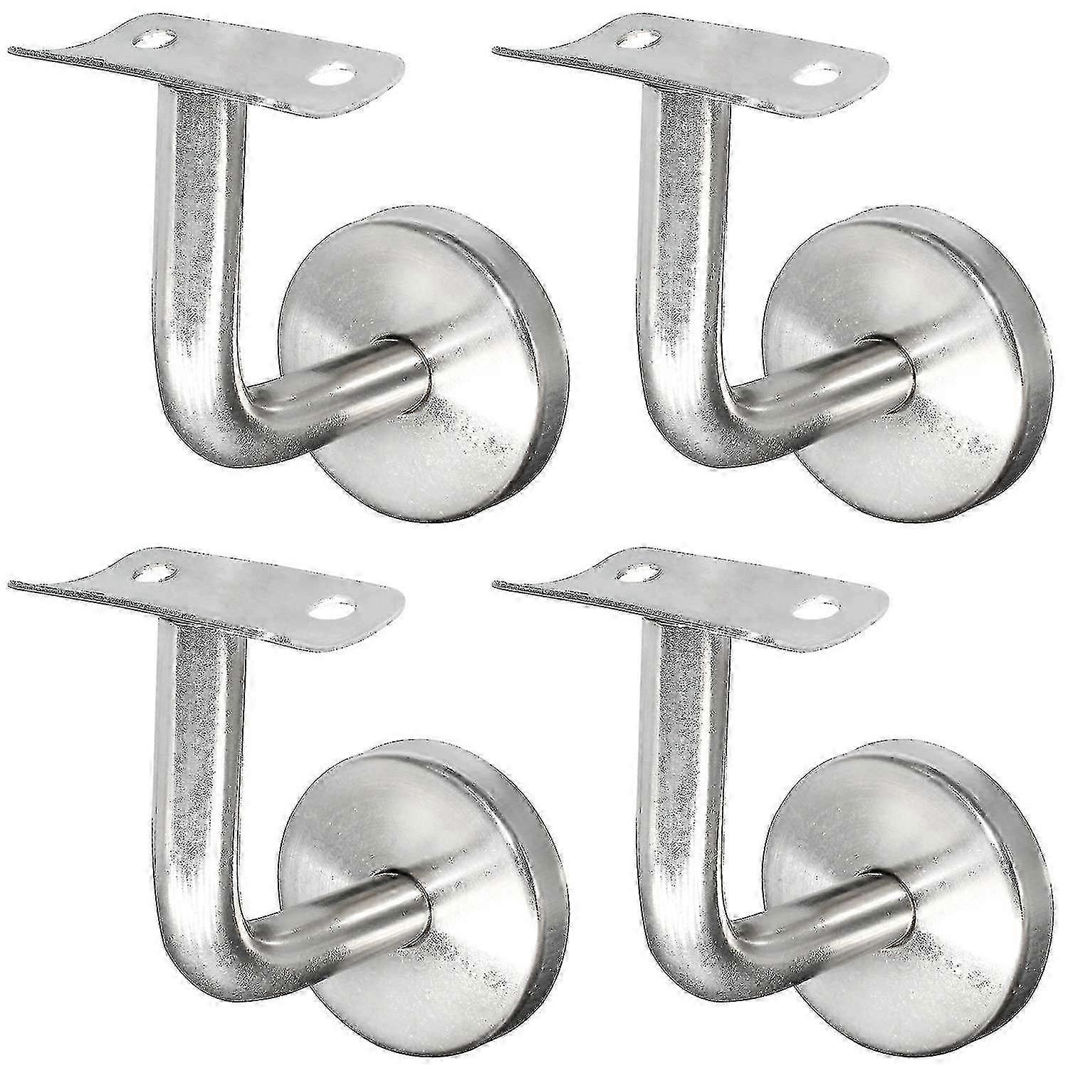 4-Pack Stainless Steel Stair Handrail Wall Brackets (Silver)