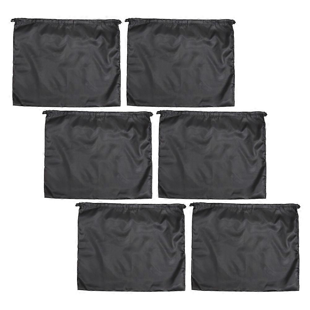 Black Drawstring Bag Multi-Use Storage for Toiletry with 6Pcs Set
