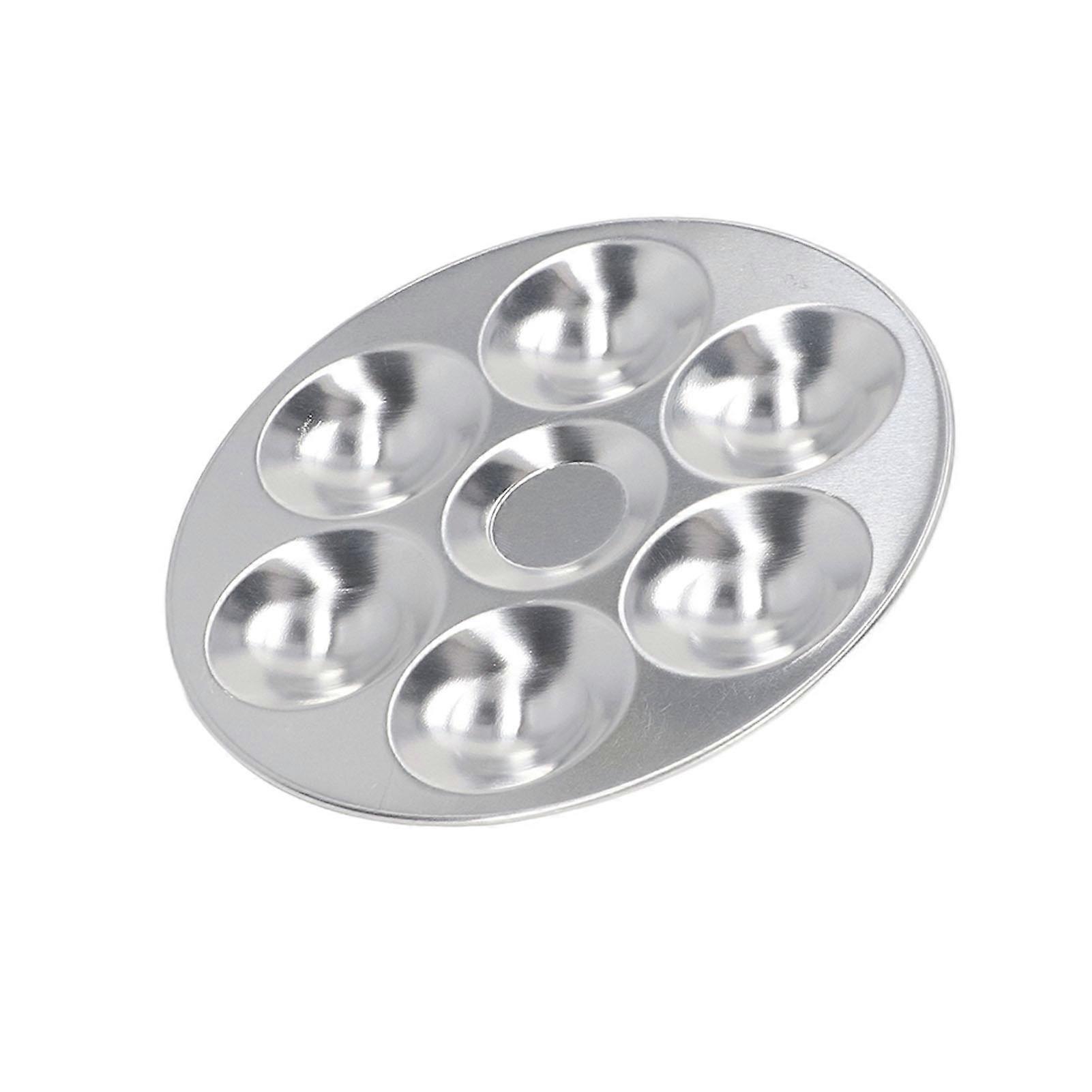 10Pcs Metal Round Paint Tray 10 Wells 6 Wells Aluminium Alloy Round Metal Palettes