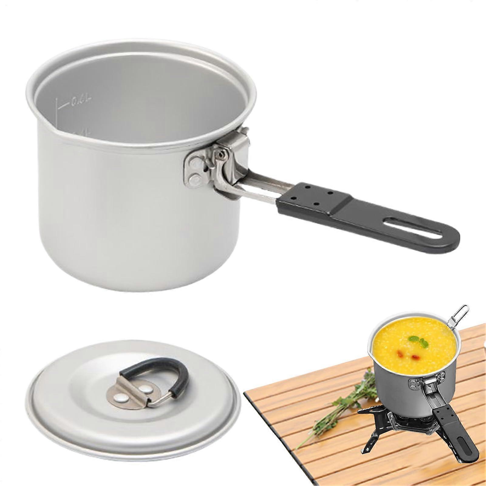 foldable aluminum alloy with  handle, nonstick 700ml camping pot