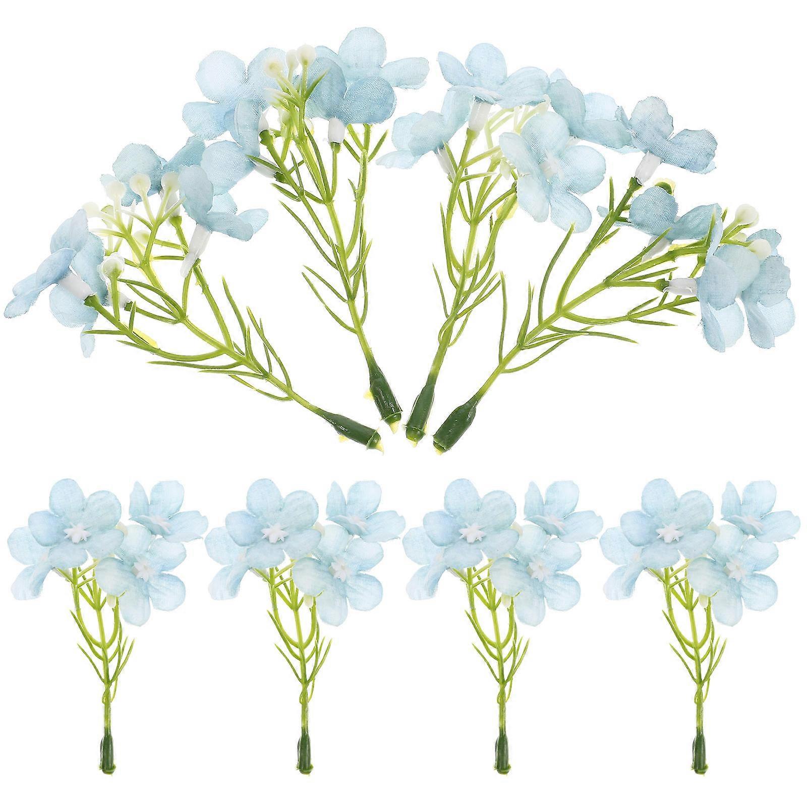 Skyblue Artificial Hydrangea Flowers for Decoration Lifelike Silk and Plastic DIY Craft Party Supplies 20pcs