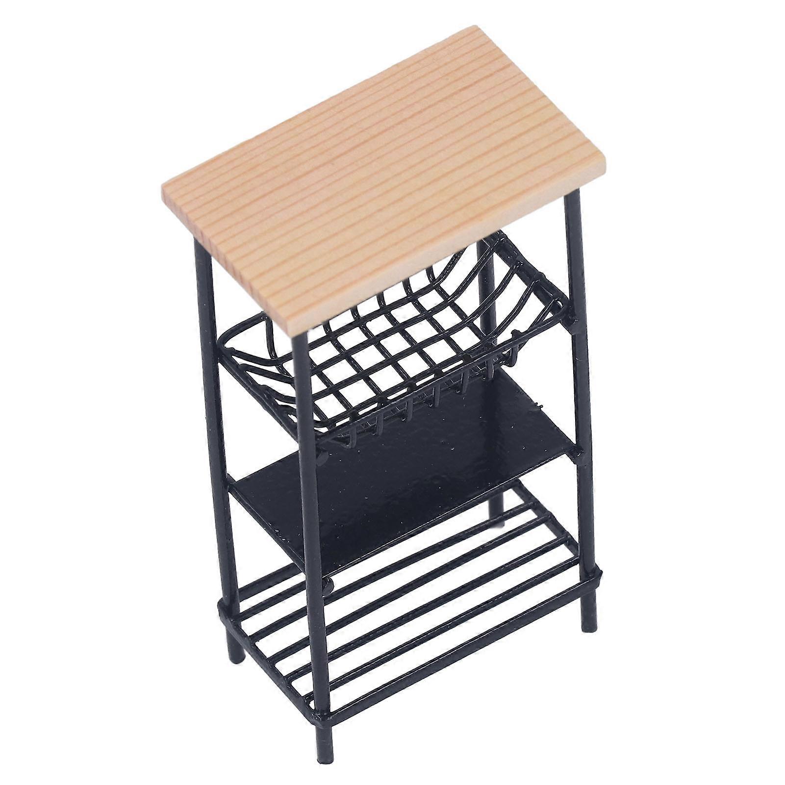 1:12 Dollhouse Kitchen Shelf Fun Innovative Simulation Hand Crafted Miniature Kitchen Sideboard Shelves 