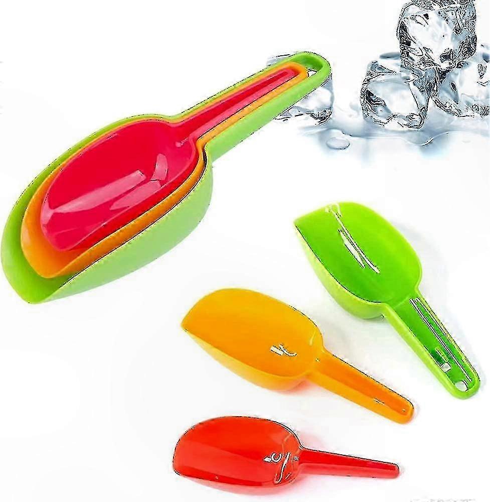3-Piece Pet Food Scoop Set, Multi-Functional Plastic Scoops for Cat and Dog Feeding, Easy to Use and Clean