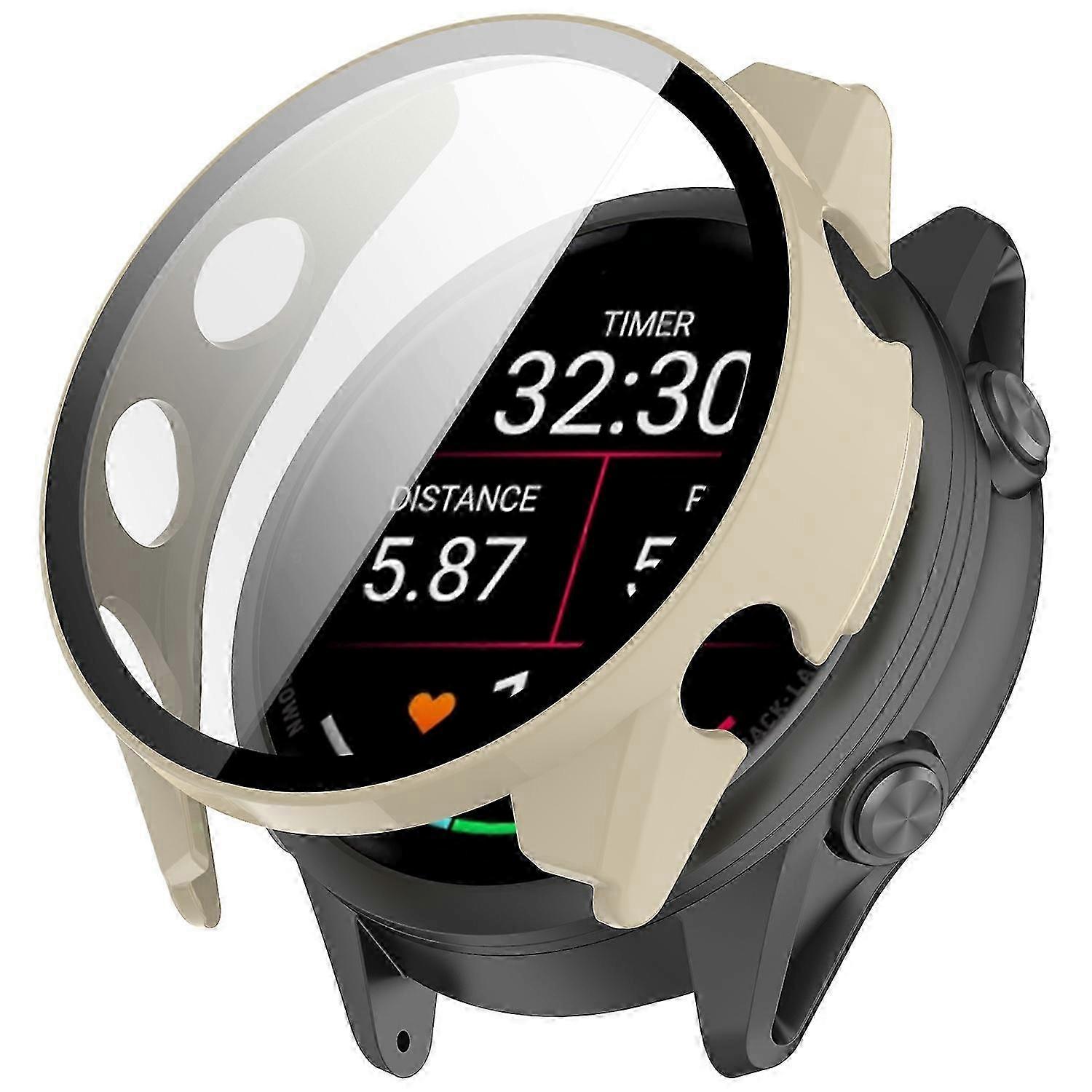 2025 For Garmin Forerunner 970 Watch Case WANLONFENG PC Frame Cover with Tempered Glass Screen Protector