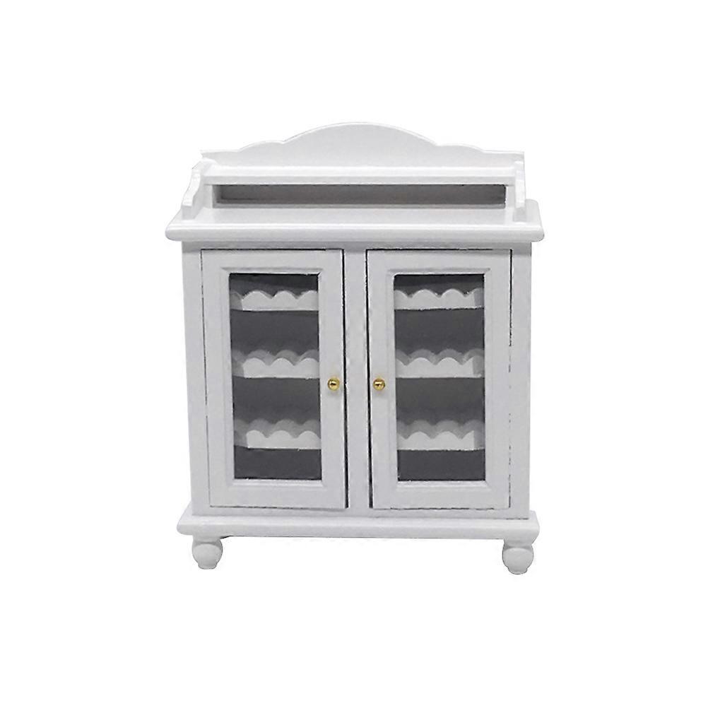 Mini Cabinet Shelf Toy Mini House Cabinet Ornament Home Decor Rectangular Shape 1Pcs