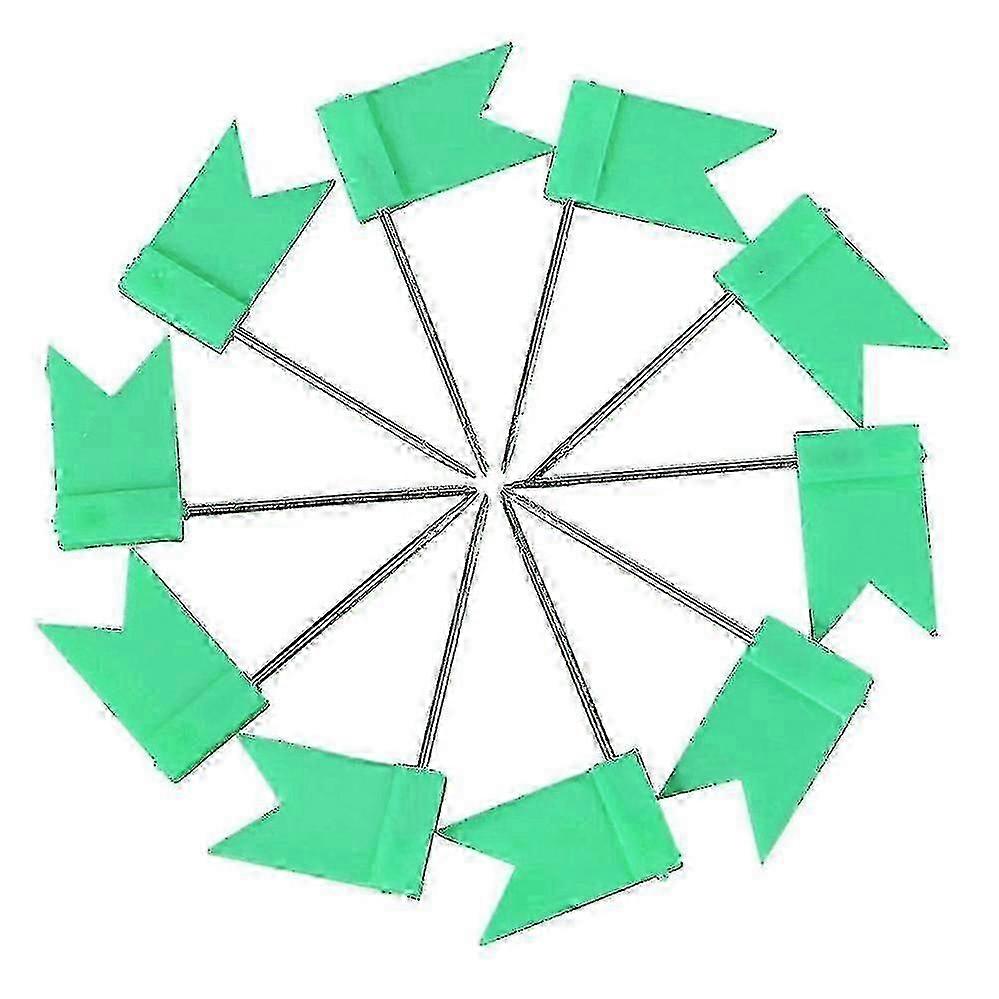 Green PushPin Cork Notice Board with 100 Flag Shape Map Pins