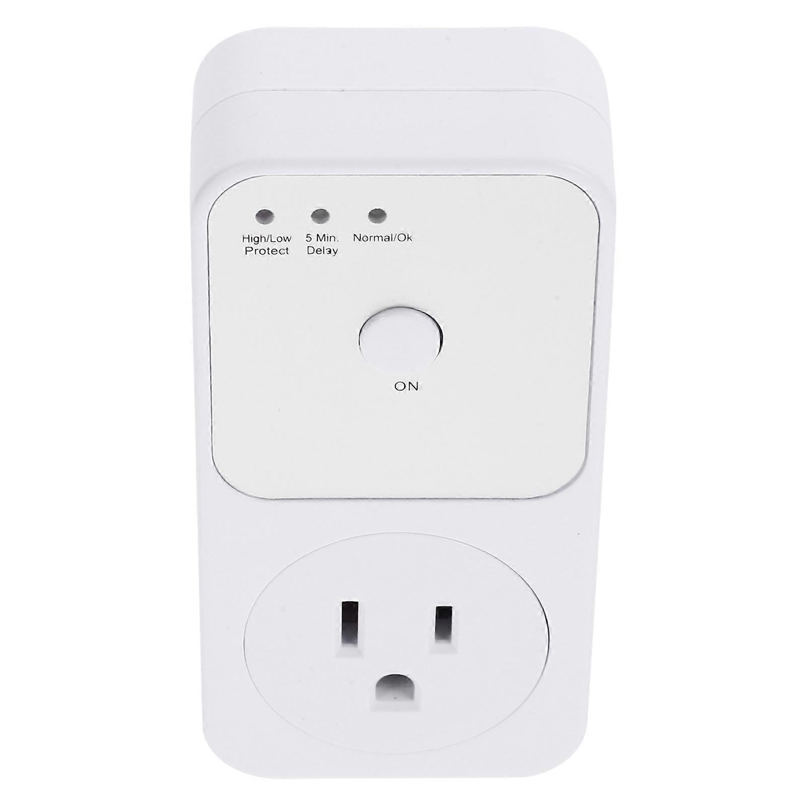 Voltage Protector for Refrigerator with Automatic Detection White Plastic Socket for Home Use 1Outlet