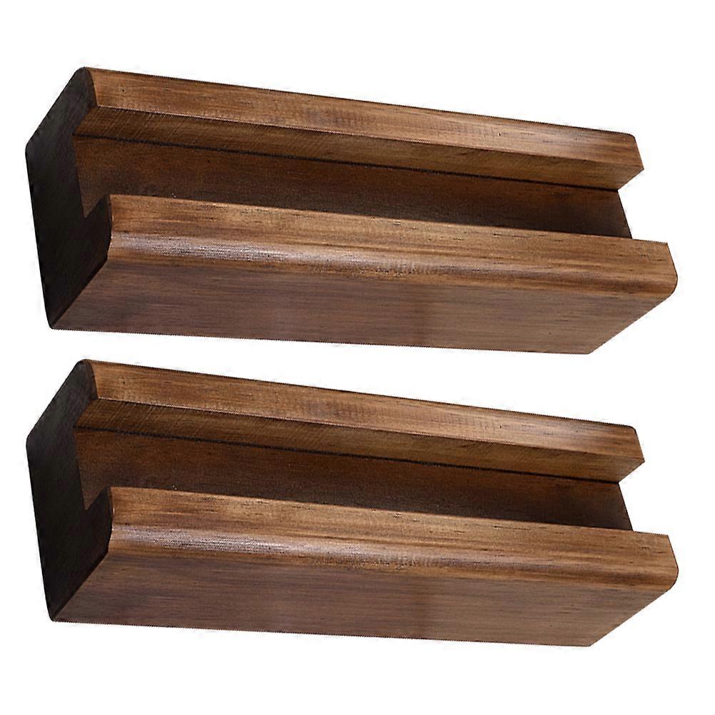 Anti Skid Mirror Base Dark Brown Wooden for Floor Mirror Stand with Stable Holder Design