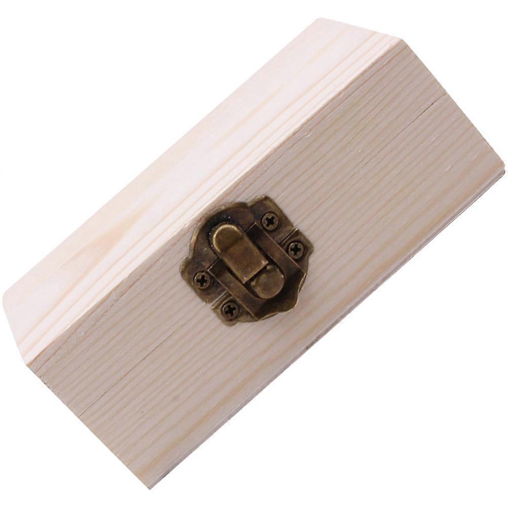 Wooden Jewelry Box with Light Yellow Finish for Storing Rings Earrings and Sundries with Easy Open Close Feature