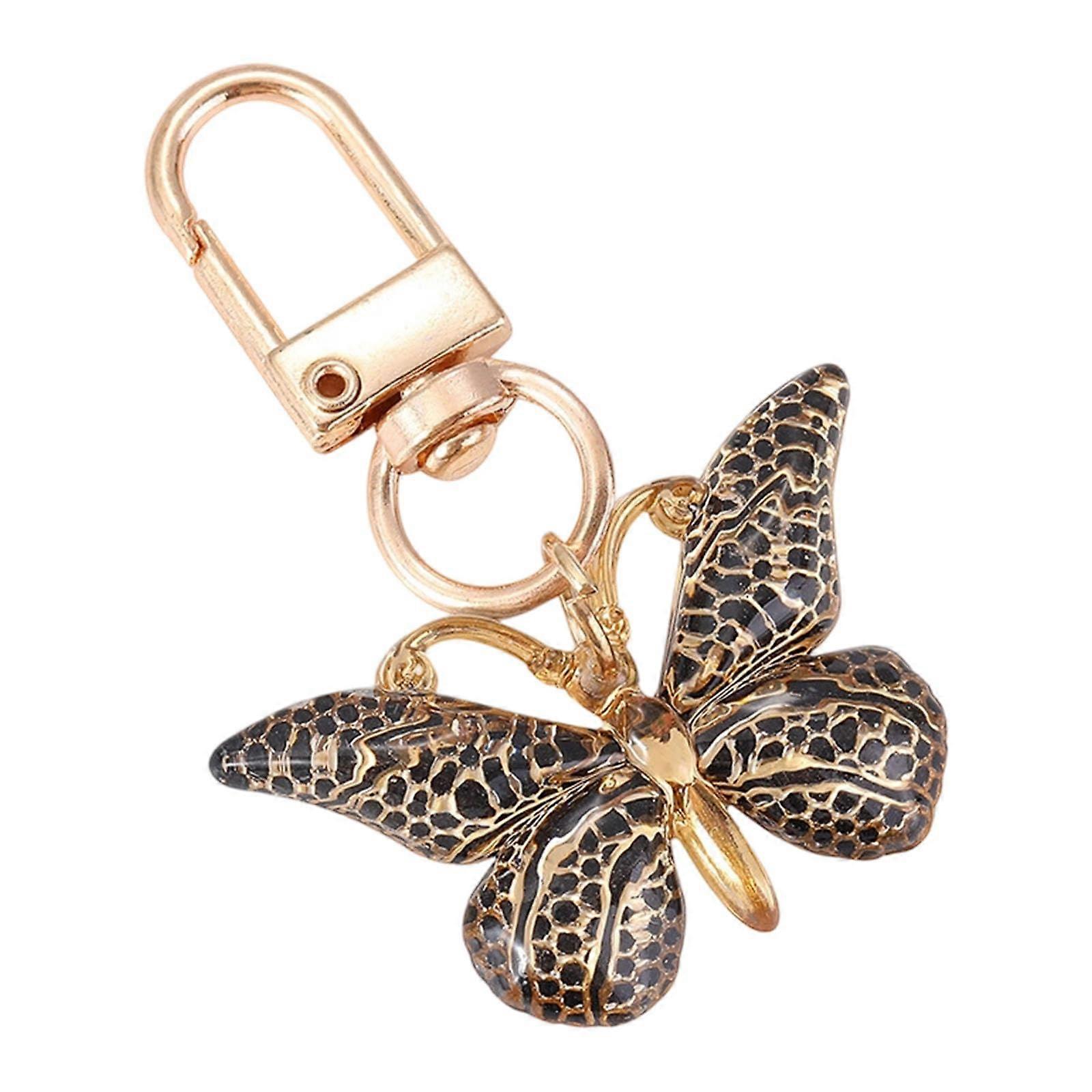 Colorful acrylic butterflyshaped keychain for bags, backpacks, and keys, with a practical hook, bag charm, handbag decoration, color07.