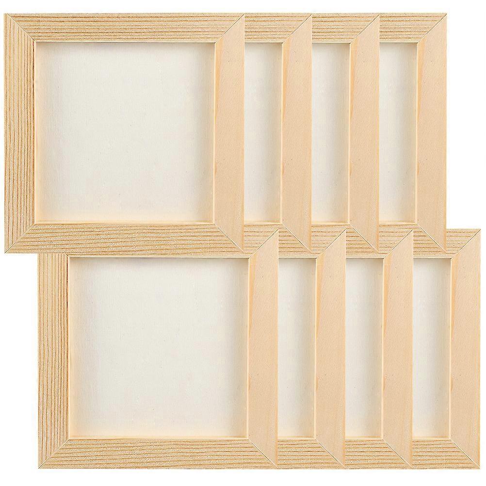 Children Diy Picture Frame Wooden Photo Frame Craft 8.5X8.5CM Inner Frame 8Pack