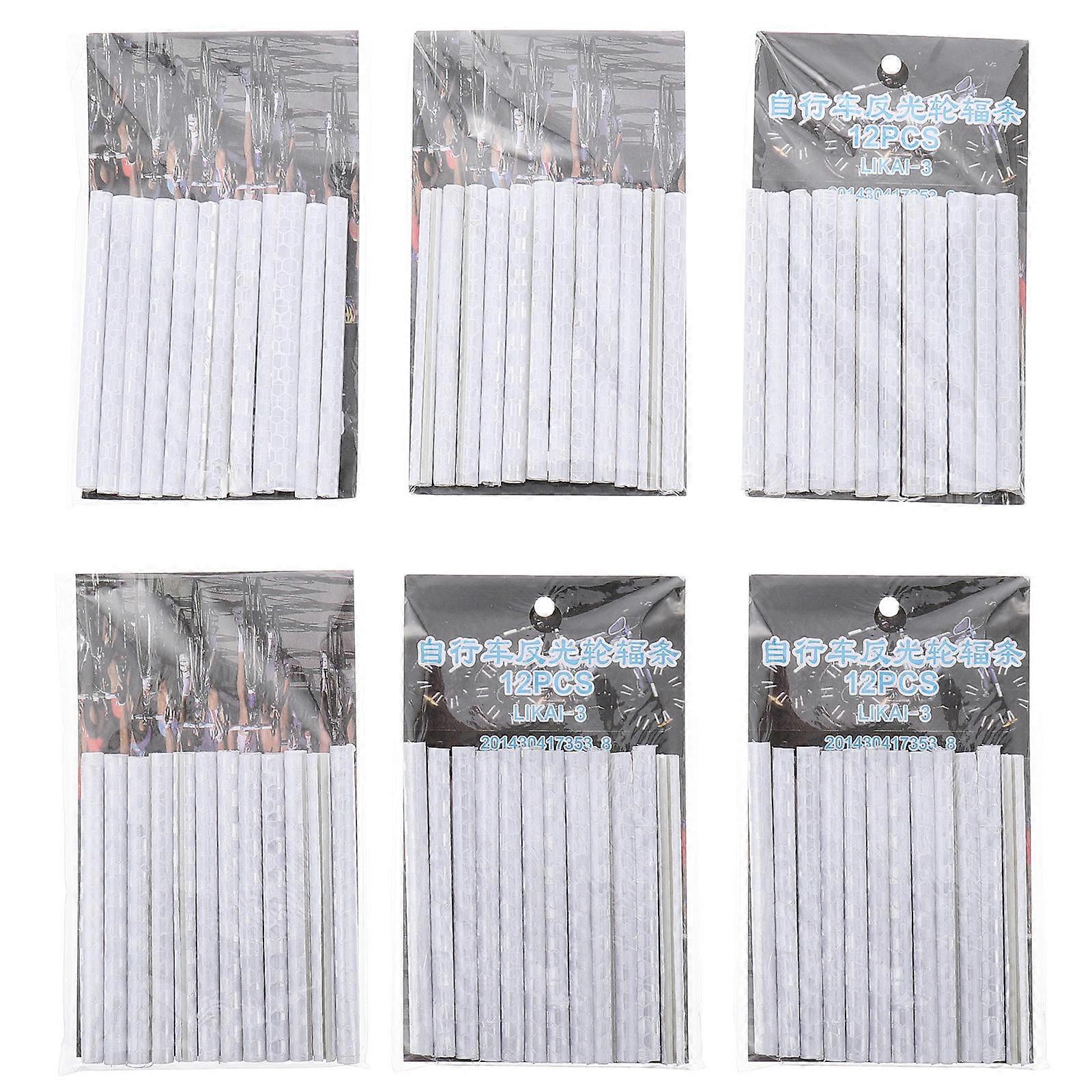 72pcs White ABS Bike Spoke Reflectors Universal Design Durable Easy Install for Night Cycling