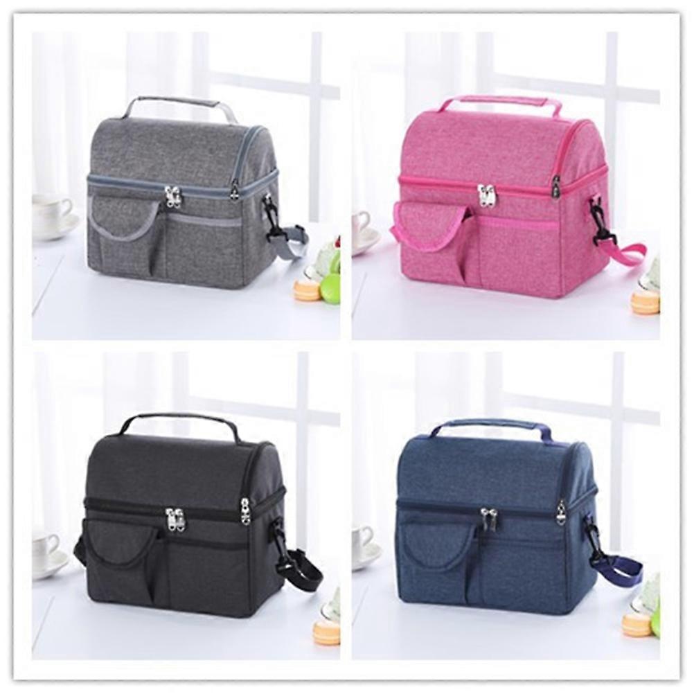 Lunch Bag Insulated Reusable Insulated Lunch Bag Practical Design For Women Navy 9.4×8.7×6.3in 1Set