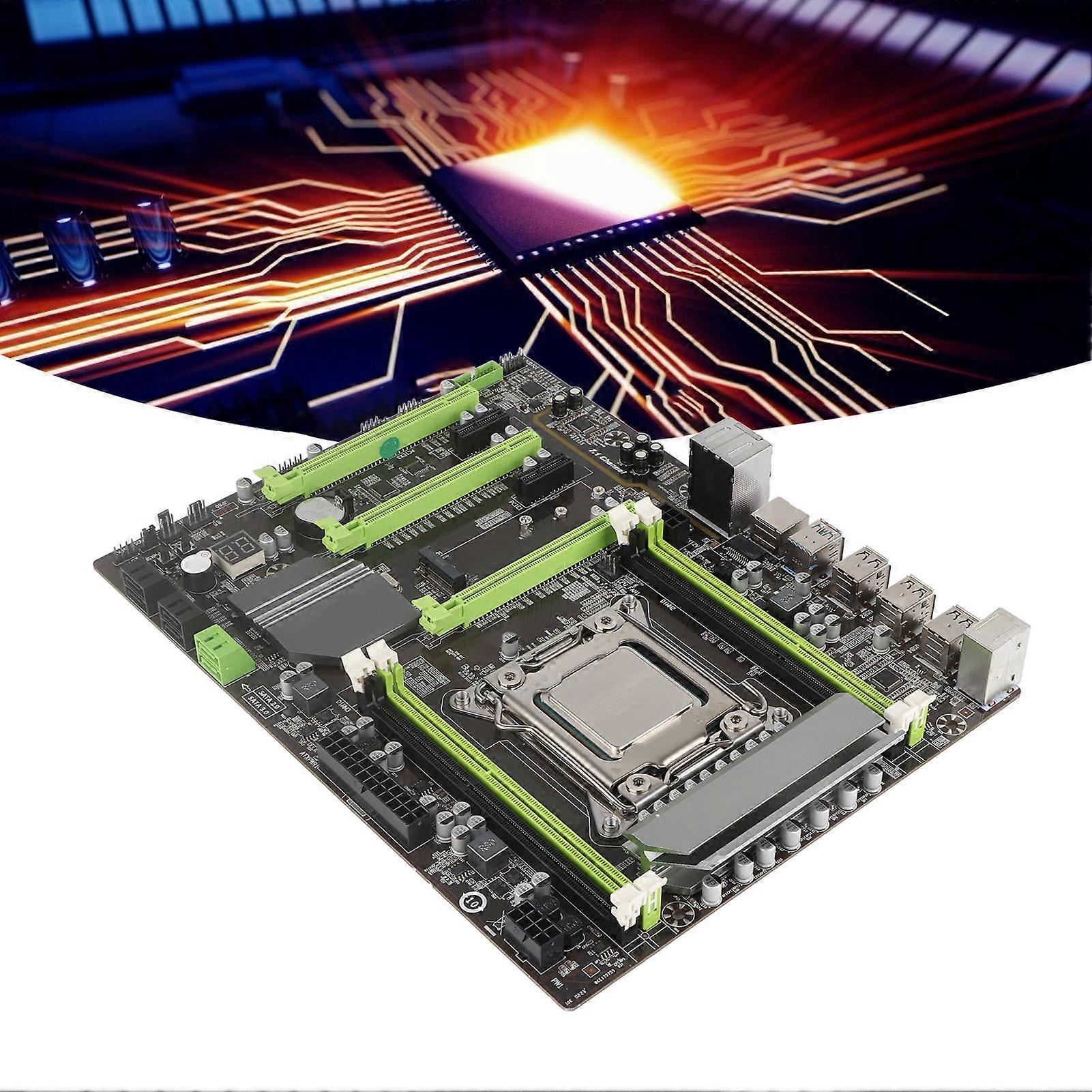 Desktop Motherboard 6xSATA 4xDDR3 DIMM 8 Phase Power Dual Indicator LGA 2011 Motherboard for PC Replacement 