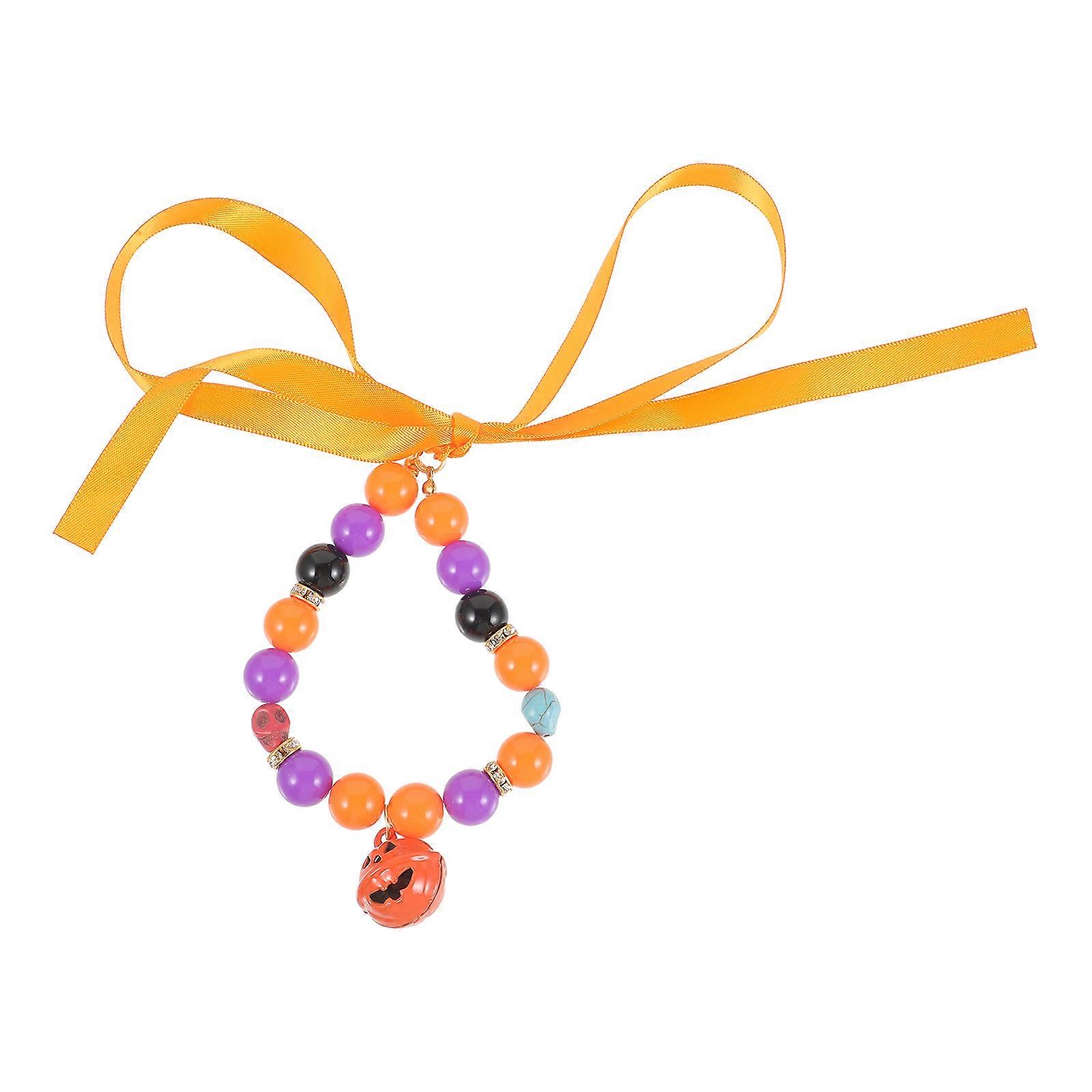 Festive Cat Collar With Bell Sound For Halloween Birthday Parties Assorted Color Adjustable 1Pack