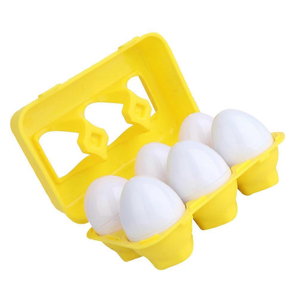 6Pcs Sensory Matching Egg Toy For Kids Random Design Color Recognition Fun For Easter Celebrations And Birthdays
