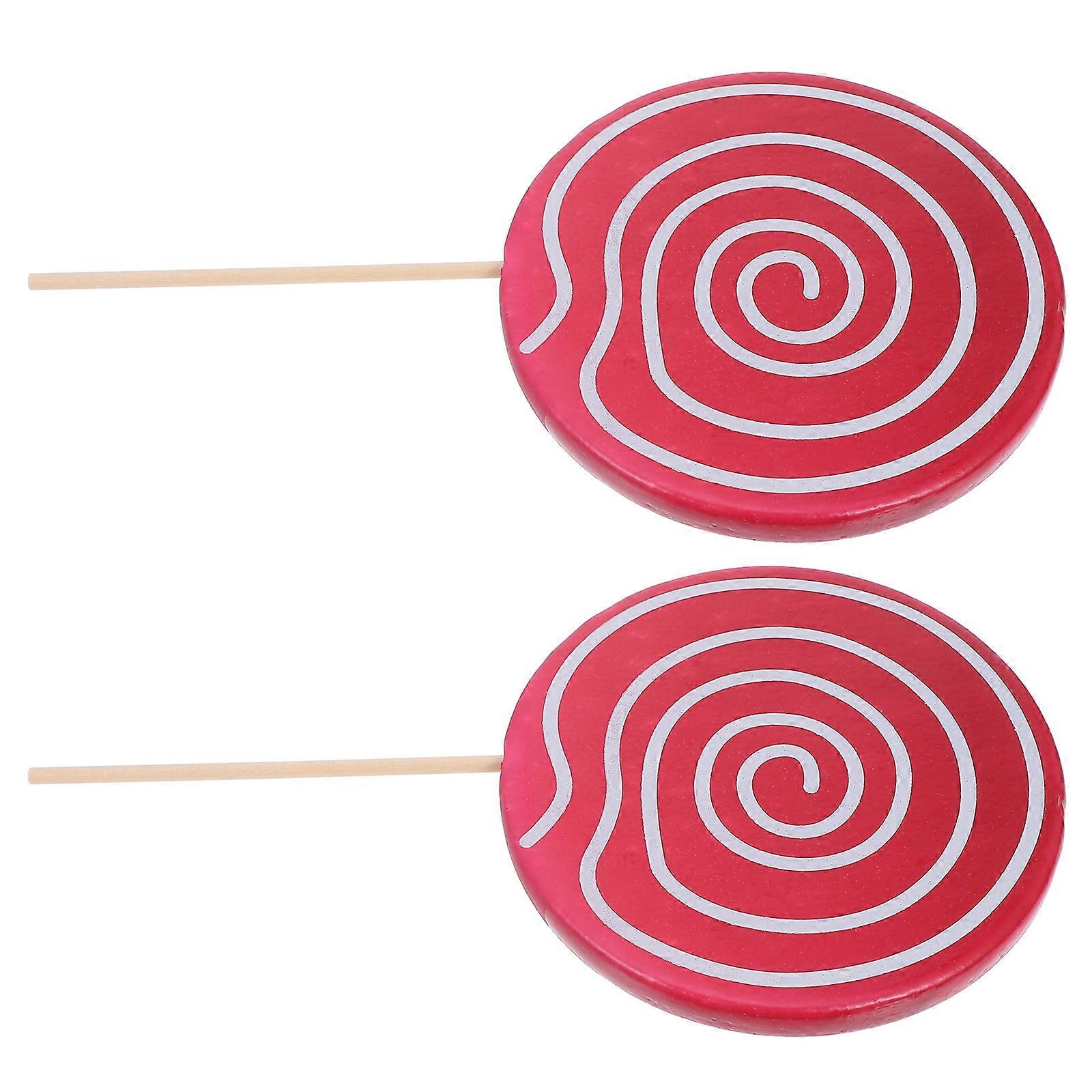 Lollipop Simulation Model 2Pcs Props For Photography 41.00X19.50X1.50Cm Bright Color Design Photo Prop