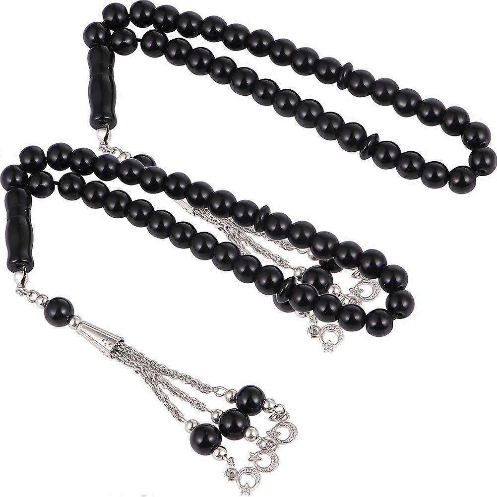 Handheld Prayer Beads 2Pack Black Glass Beads For Charming Decoration 8mm Round Style