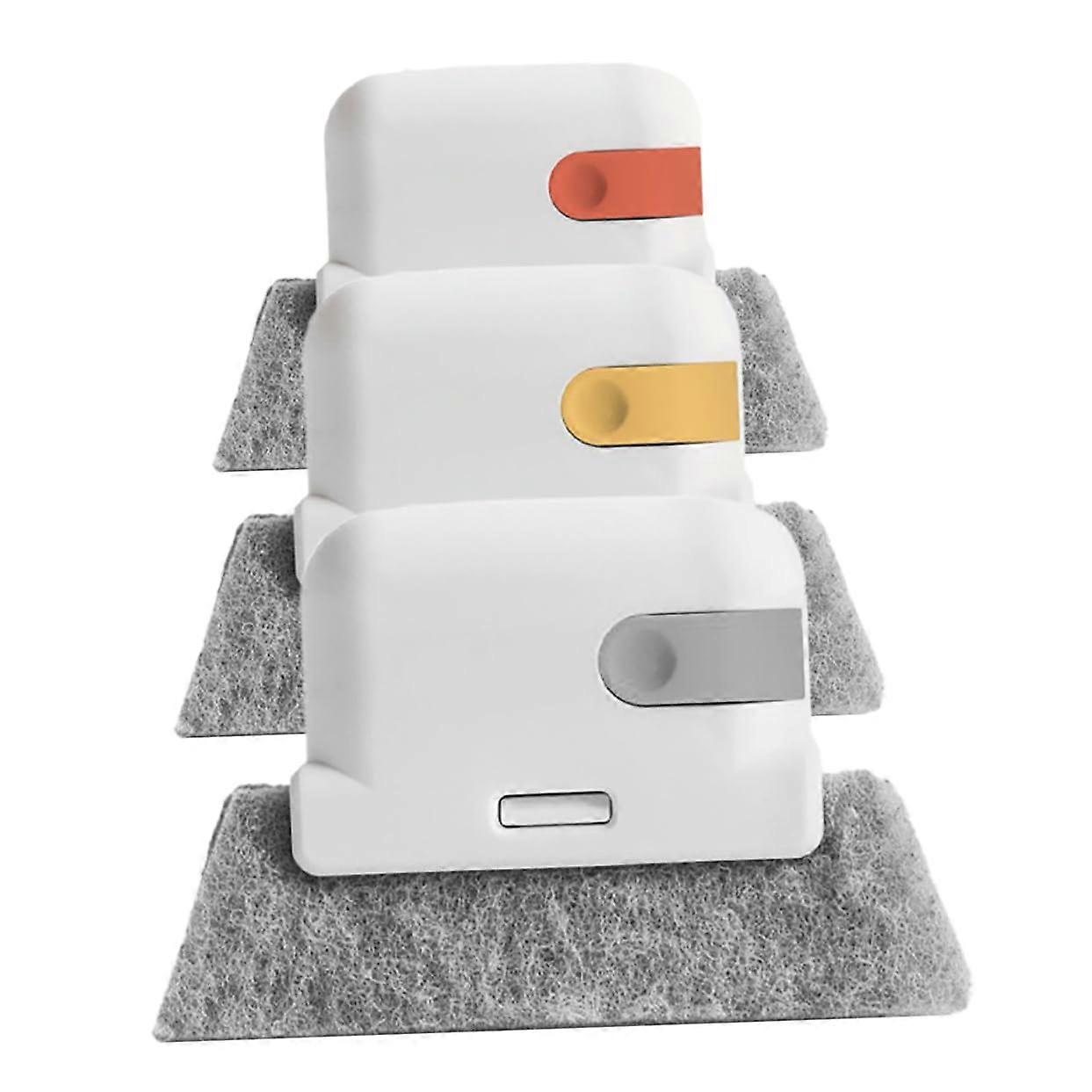 Window Cleaning Brush Set 3-Piece, Handheld, For Window Frames And Crevices, Thorough Cleaning Of Gaps And Reach Areas